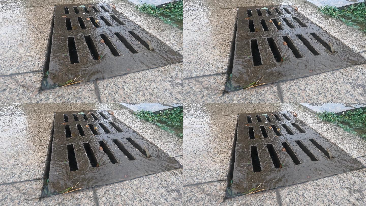 流进下水道的雨水