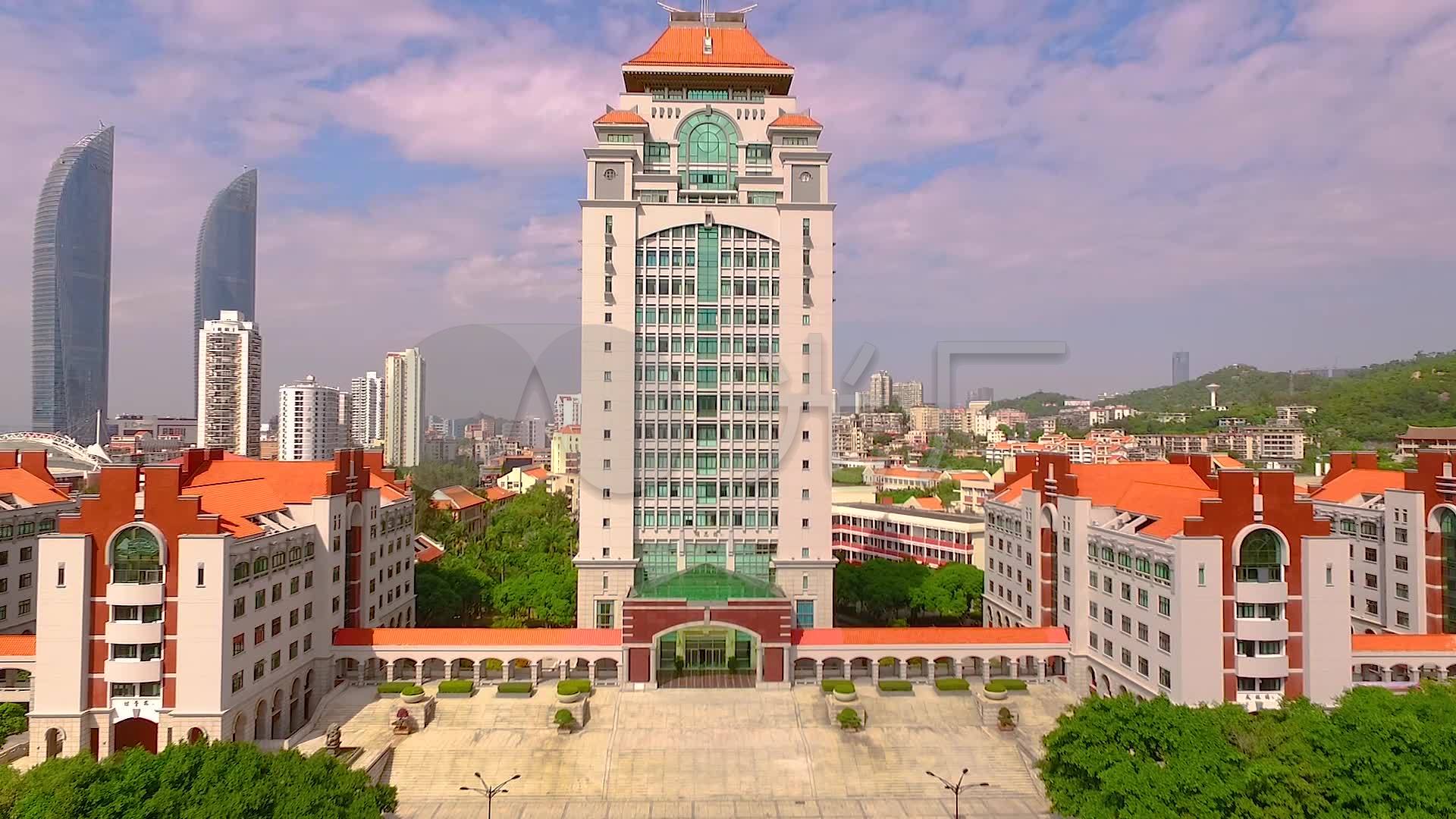 航拍厦门大学颂恩楼_1920x1080_高清视频素材下载(编号:4853949)_实拍