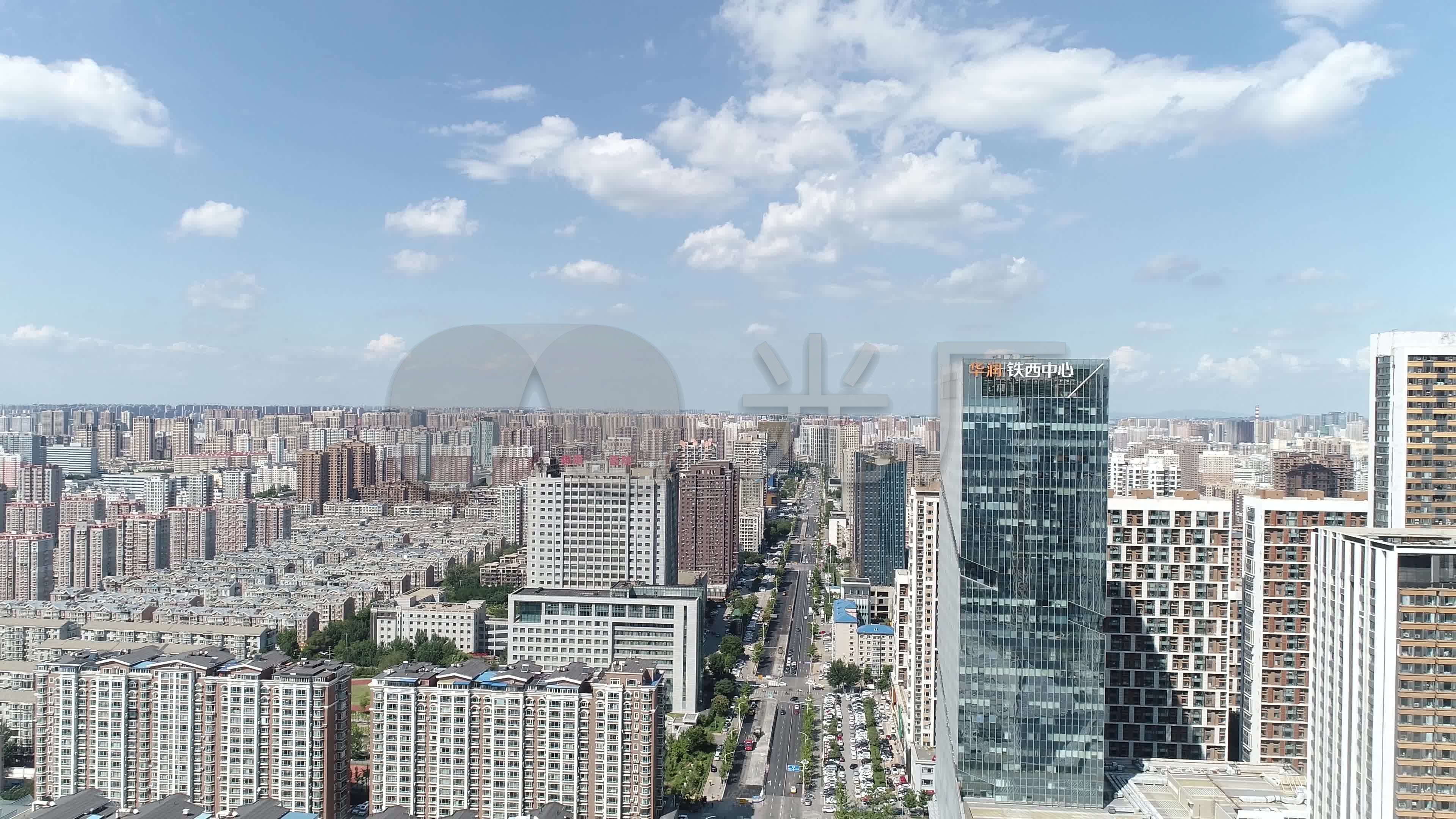 4k航拍沈阳铁西广场华润万象汇_3840x2160_高清视频