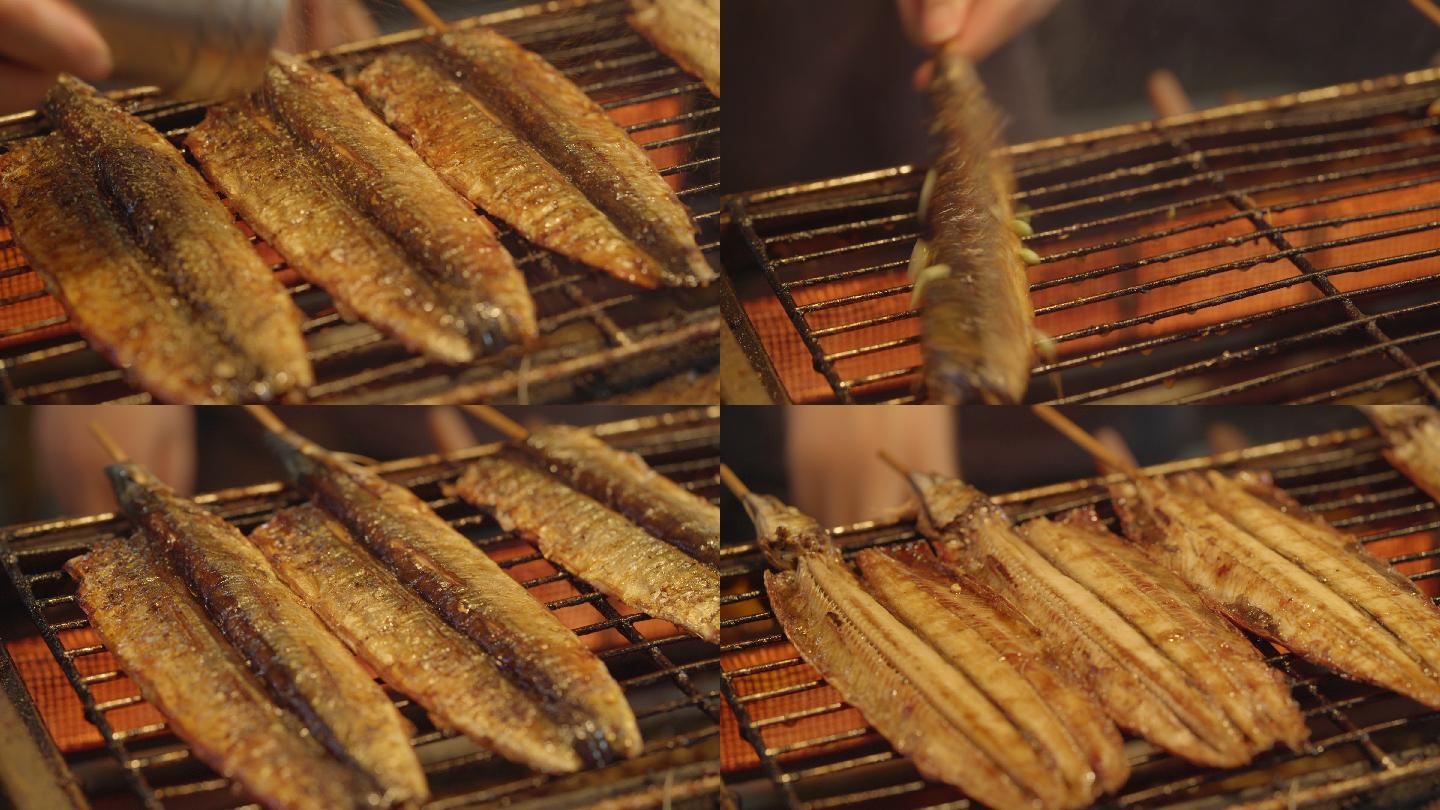 烤秋刀鱼4k