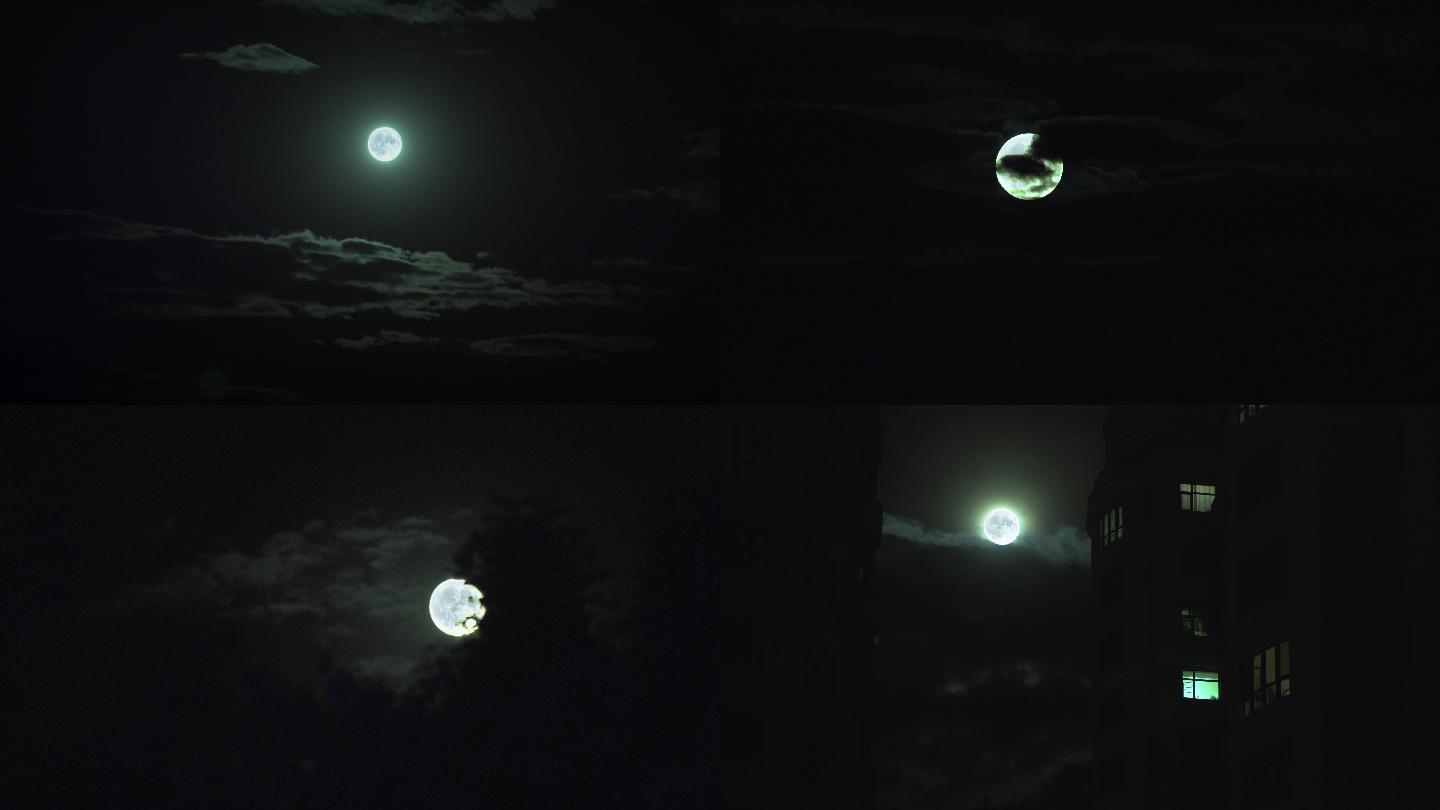 十五的月亮满月实拍4k