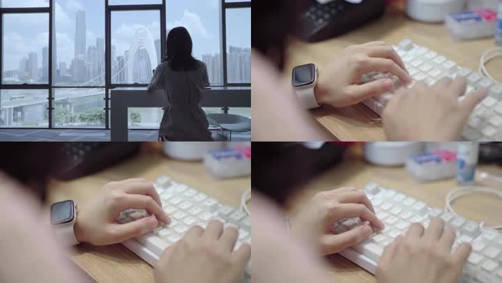 敲键盘 工作 白领 上班 4k