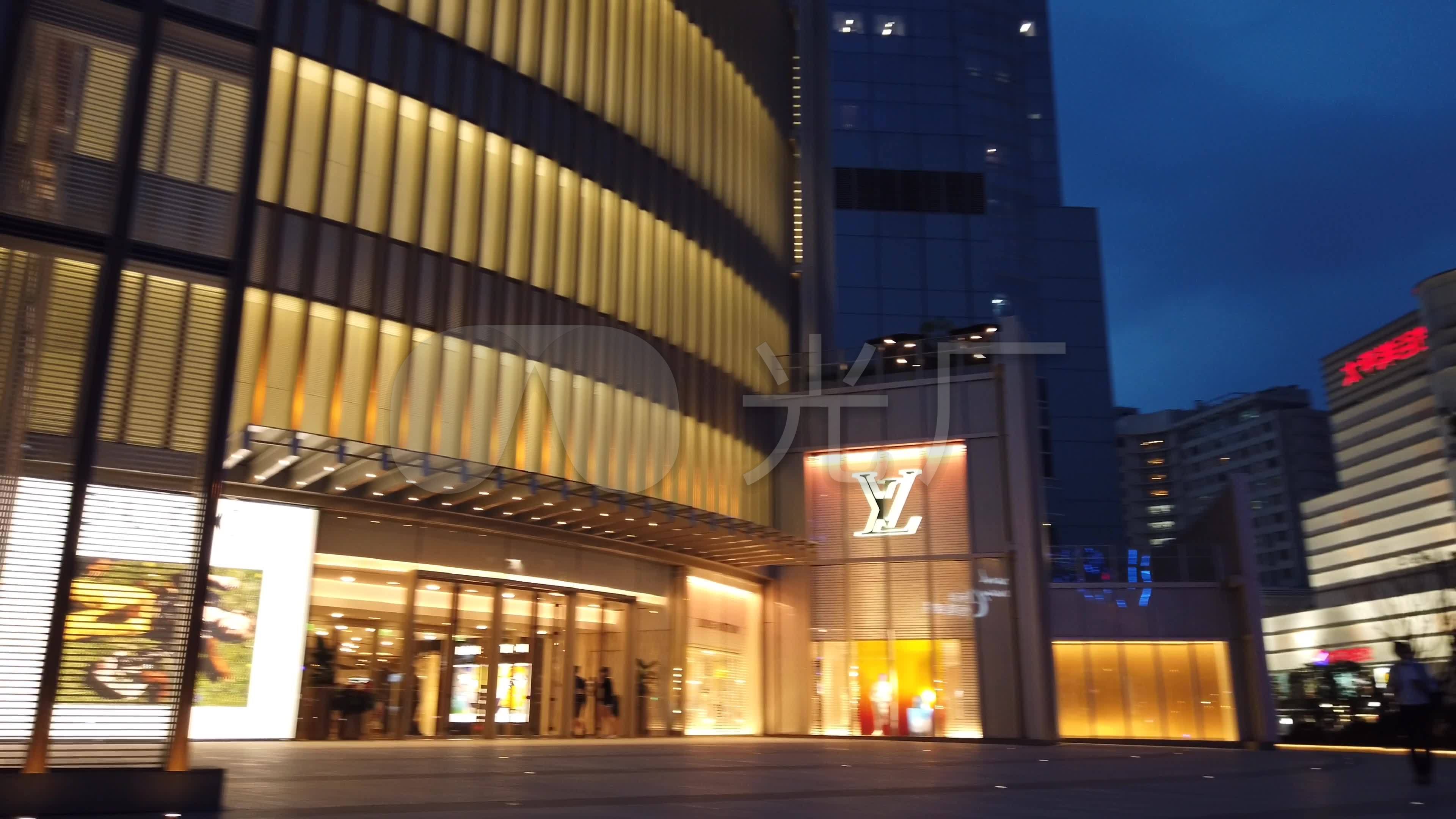 4k上海港汇恒隆广场夜景外立面