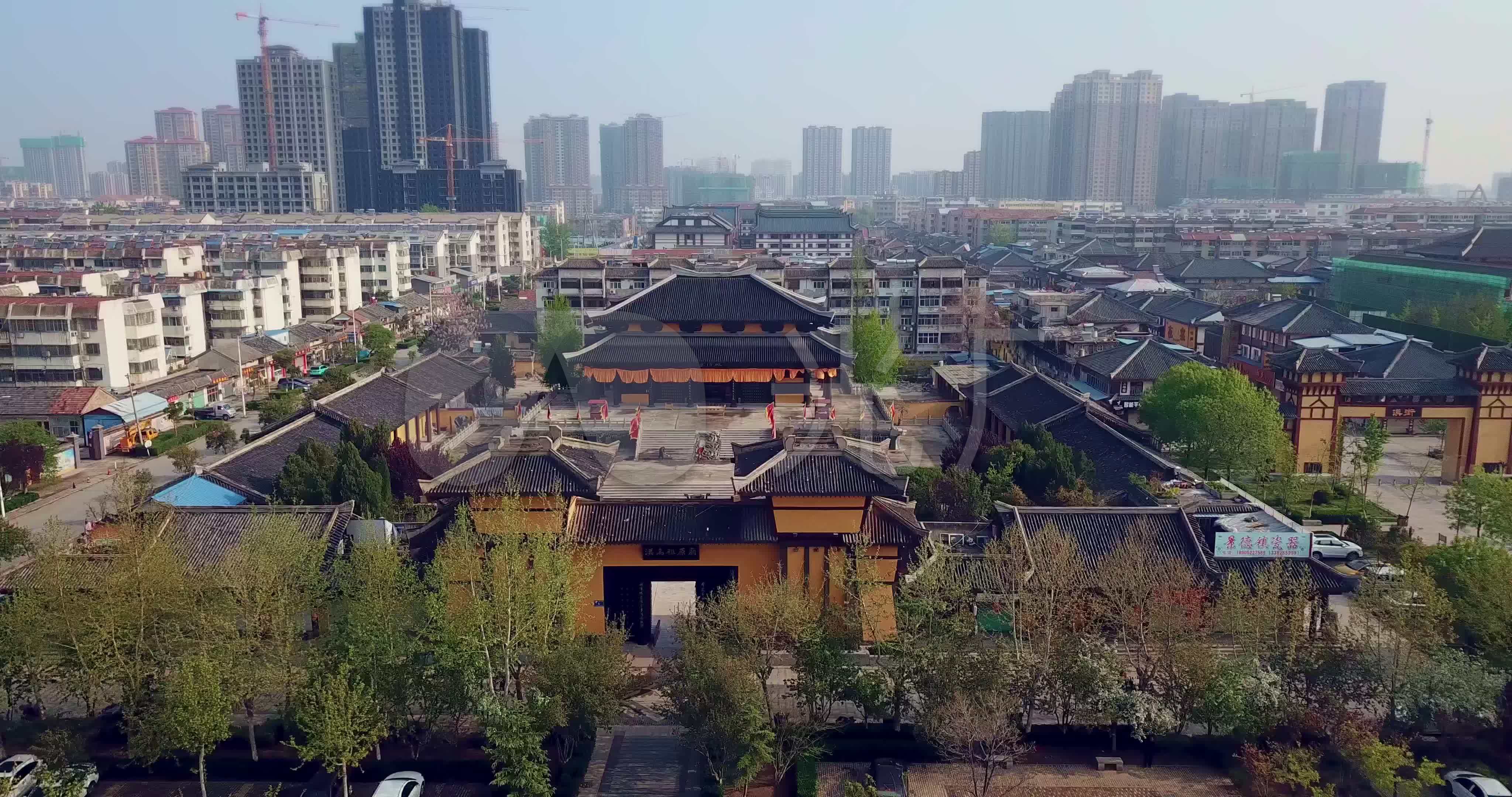 徐州沛县汉街古建筑4k航拍视_4096x2160_高清视频素材下载(编号
