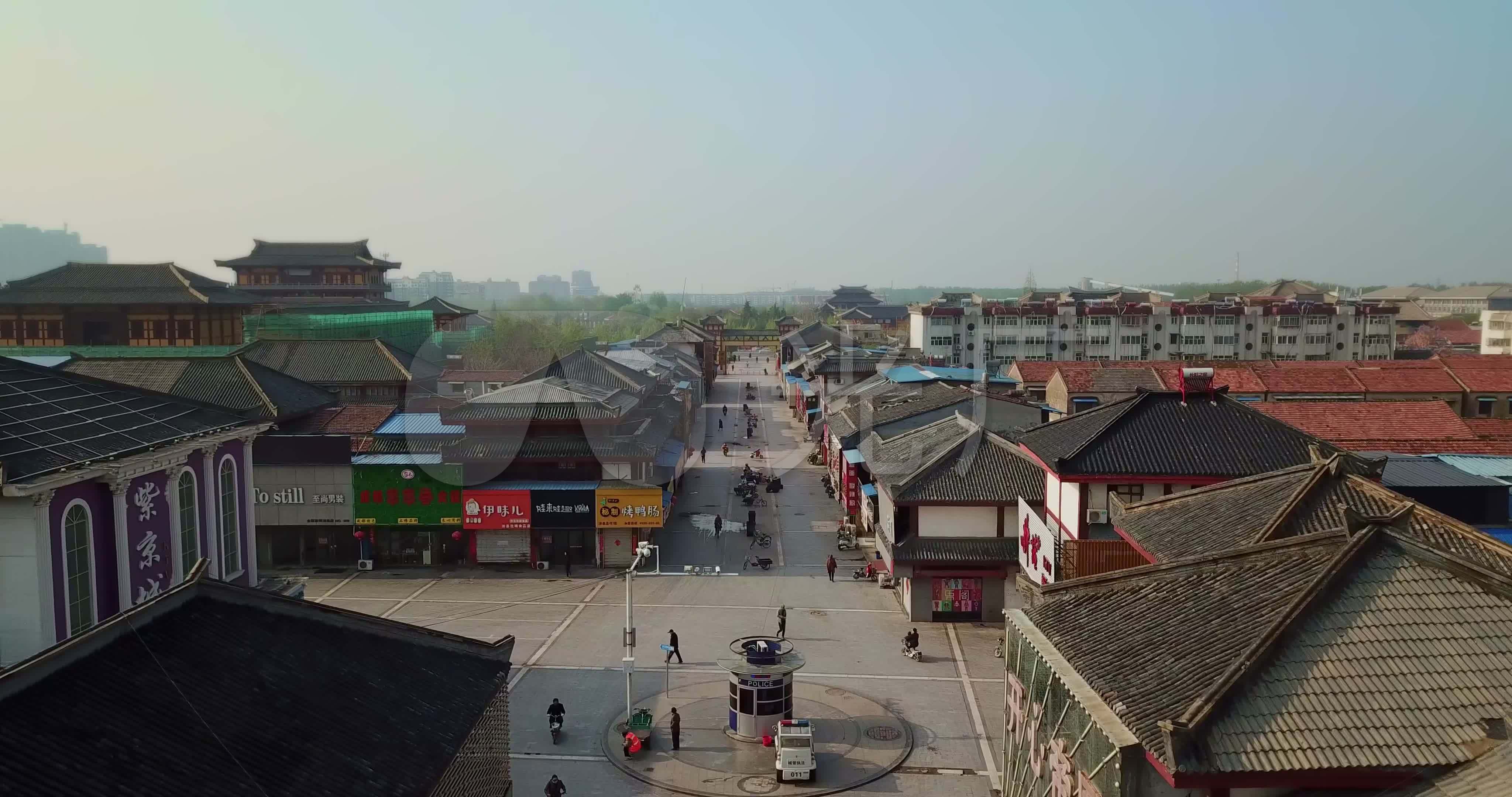徐州沛县汉街古建筑4k航拍视_4096x2160_高清视频素材下载(编号