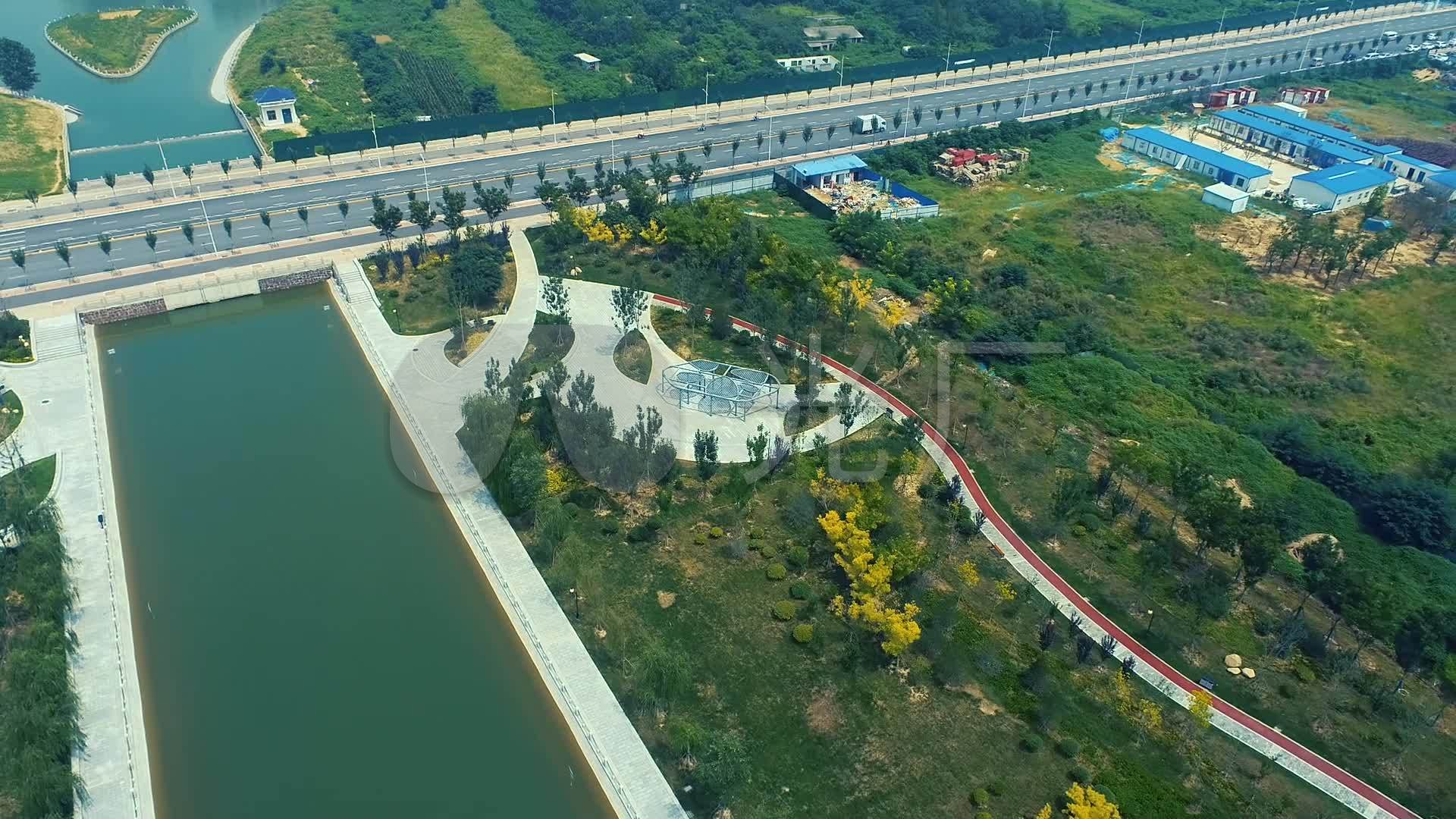 郑州高新区须水河景观绿化_1920x1080_高清视频素材下载(编号:4882443