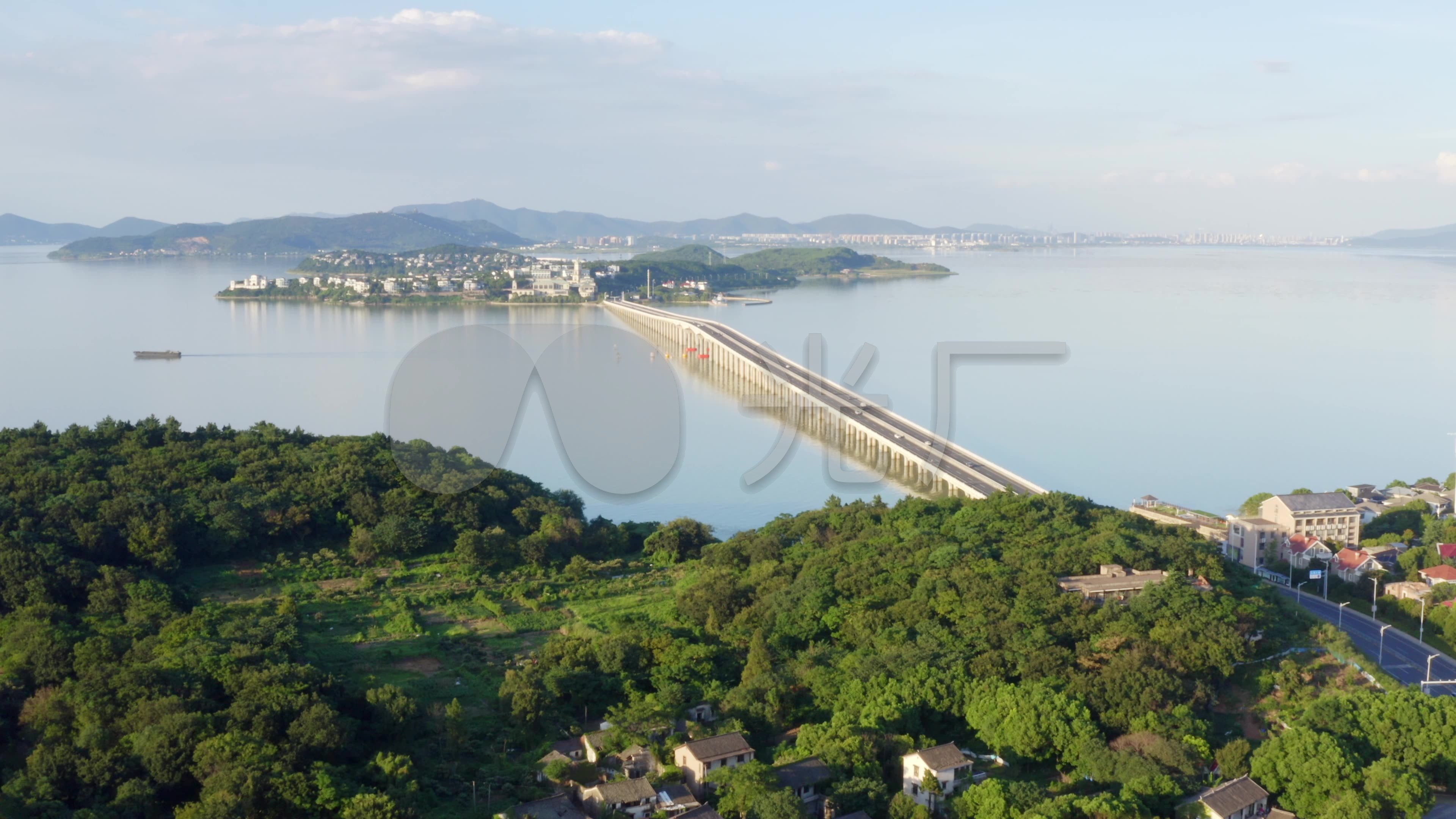 苏州西山太湖大桥航拍4k原素材_3840x2160_高清视频素材下载(编号