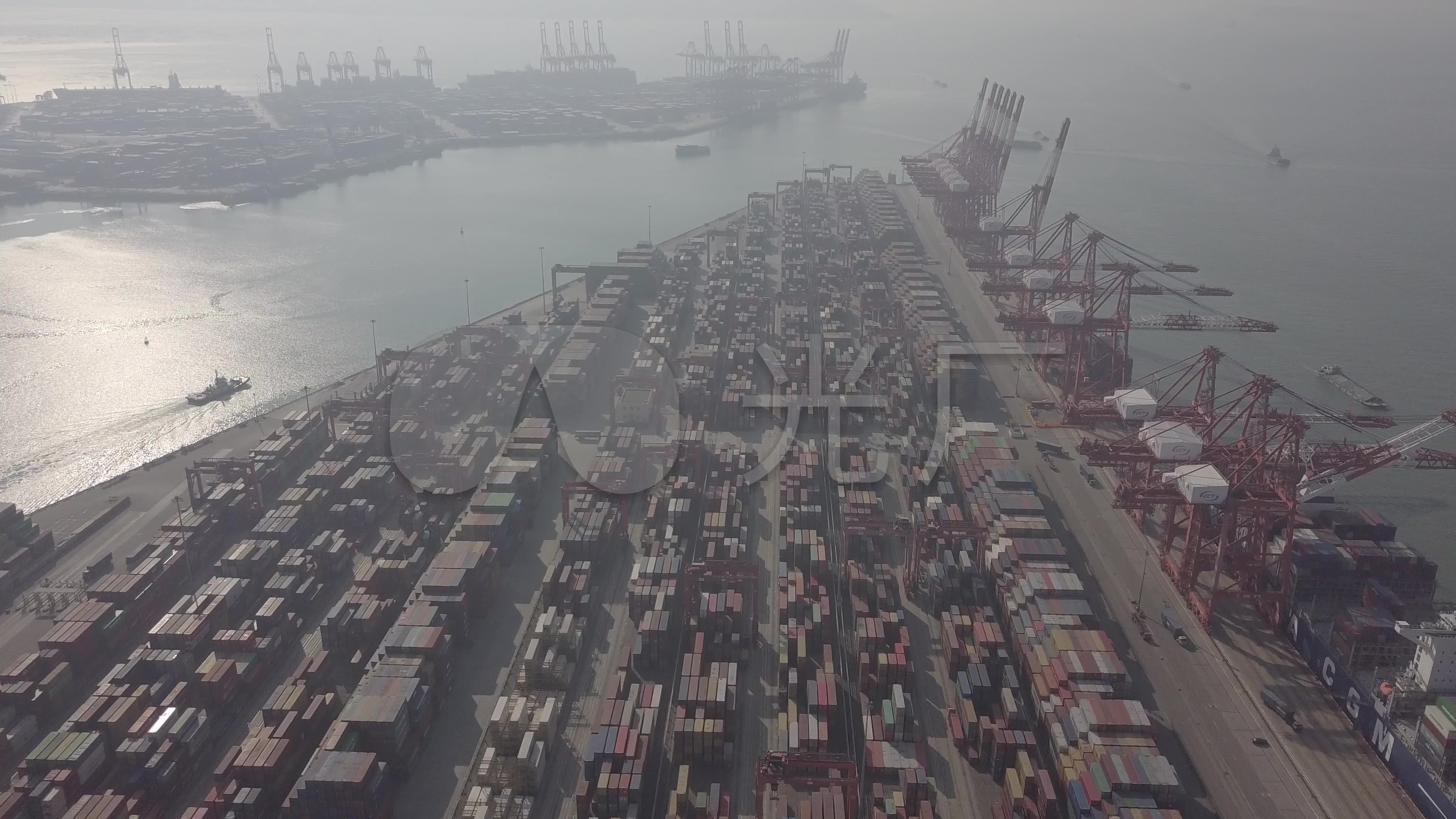 深圳赤湾蛇口集装箱码头航拍4k