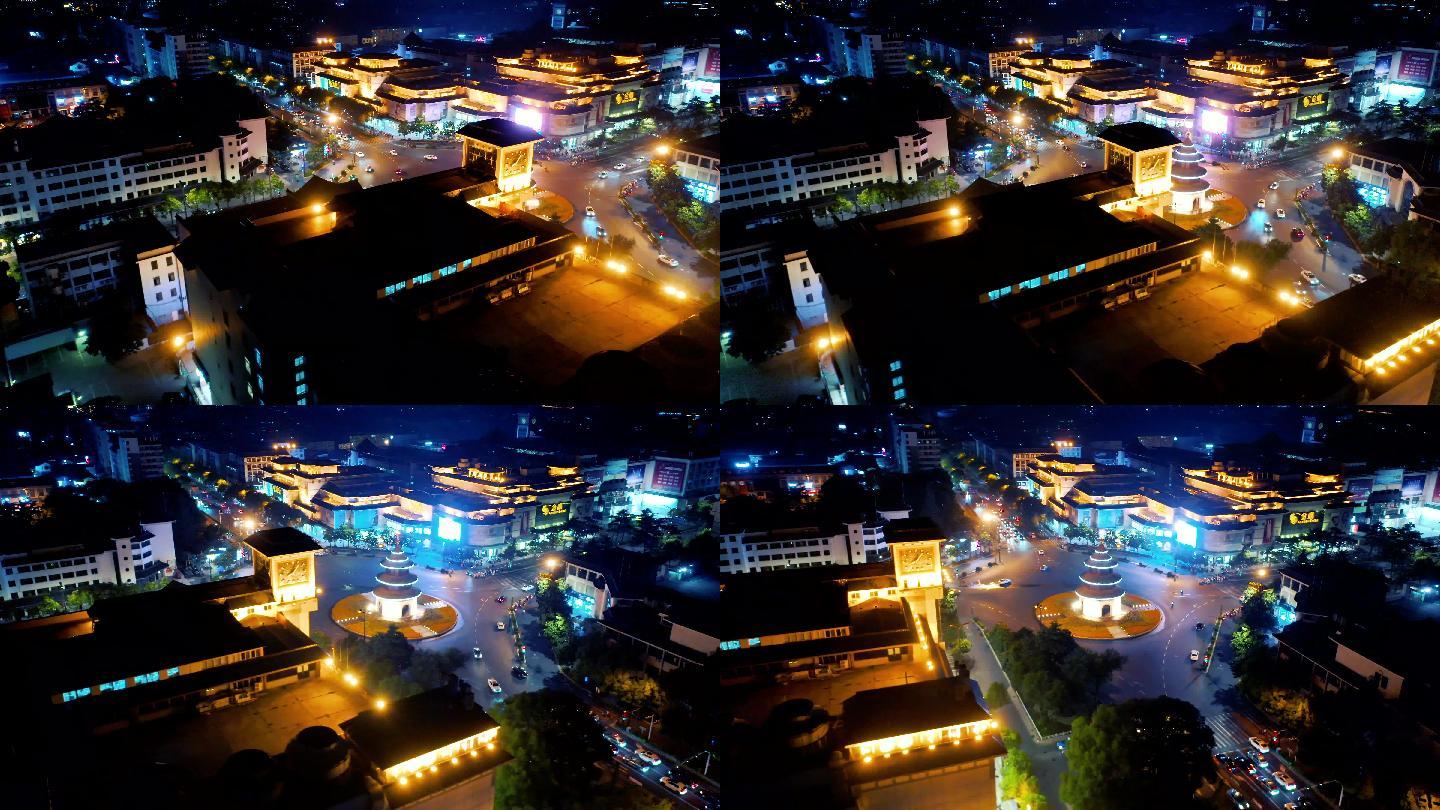 4k扬州文昌阁夜景航拍