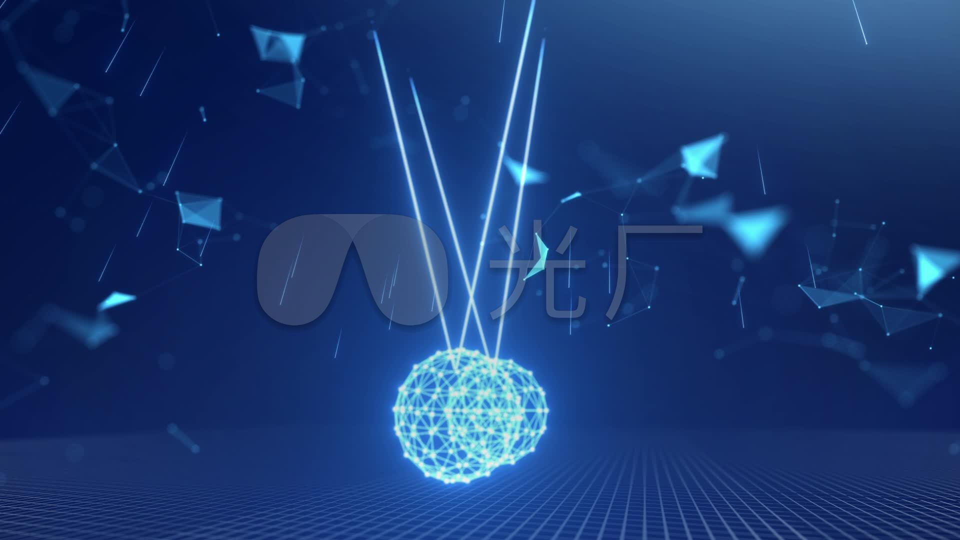 三维动画 炫酷 科技感 点线 永动球