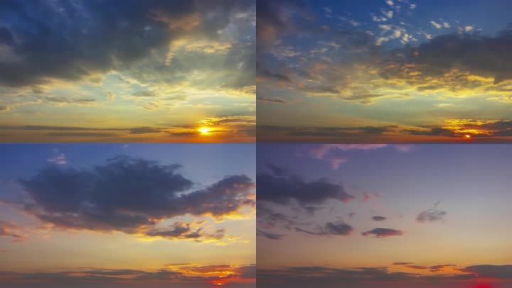 延时天空傍晚夕阳西下延时摄影