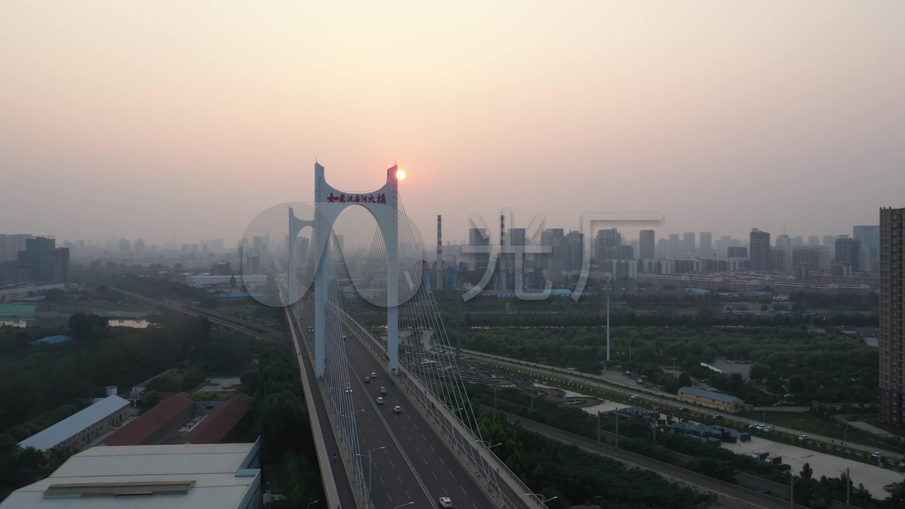 4k-航拍济宁洸府河大桥_3840x2160_高清视频素材下载