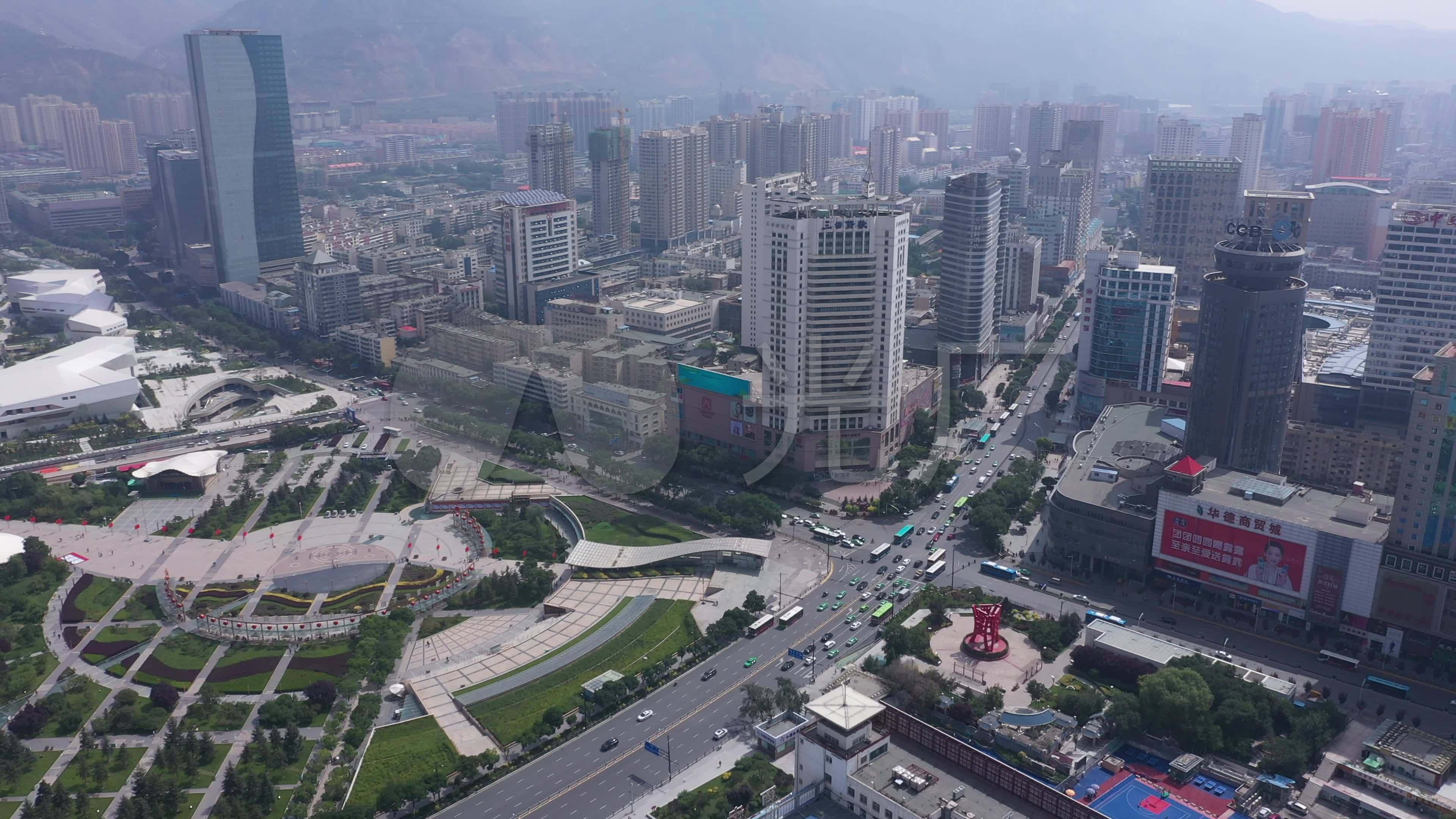 4k-hlg原素材-西宁中心广场航拍