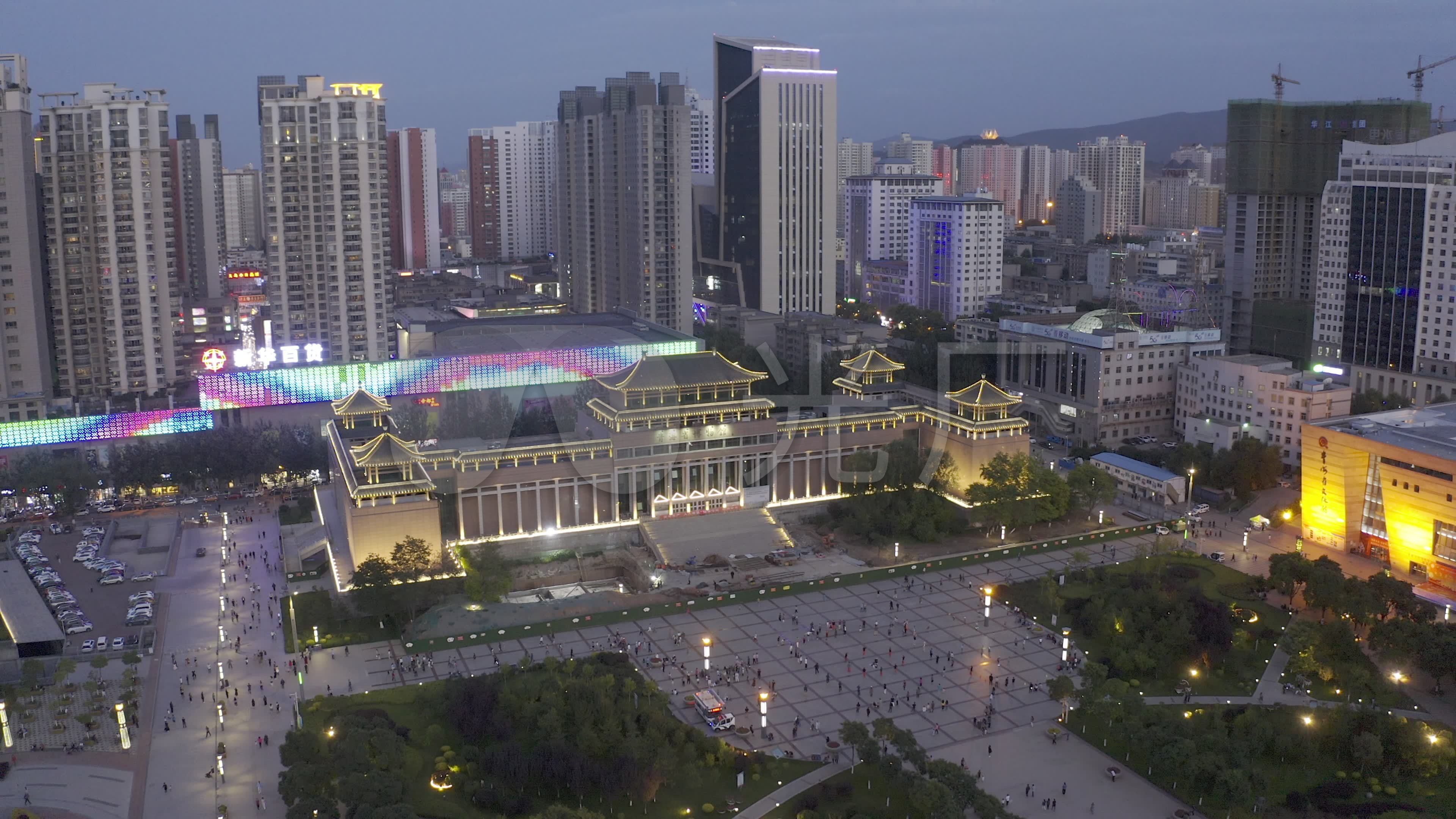4k-hlg原素材-西宁新宁广场航拍_3840x2160_高清视频