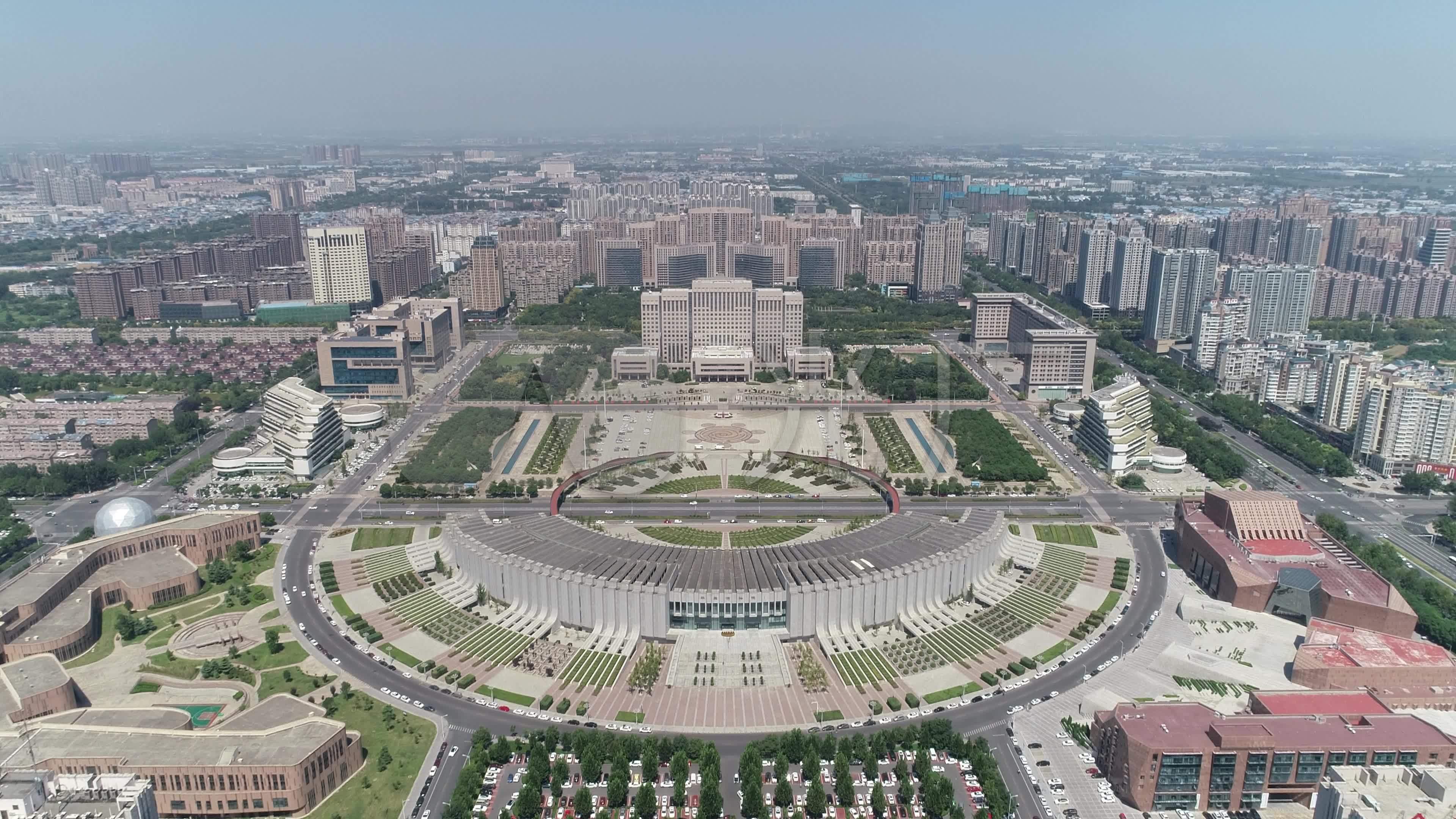 航拍新乡市政府(4k50帧)_3840x2160_高清视频素材下载(编号:4940399)
