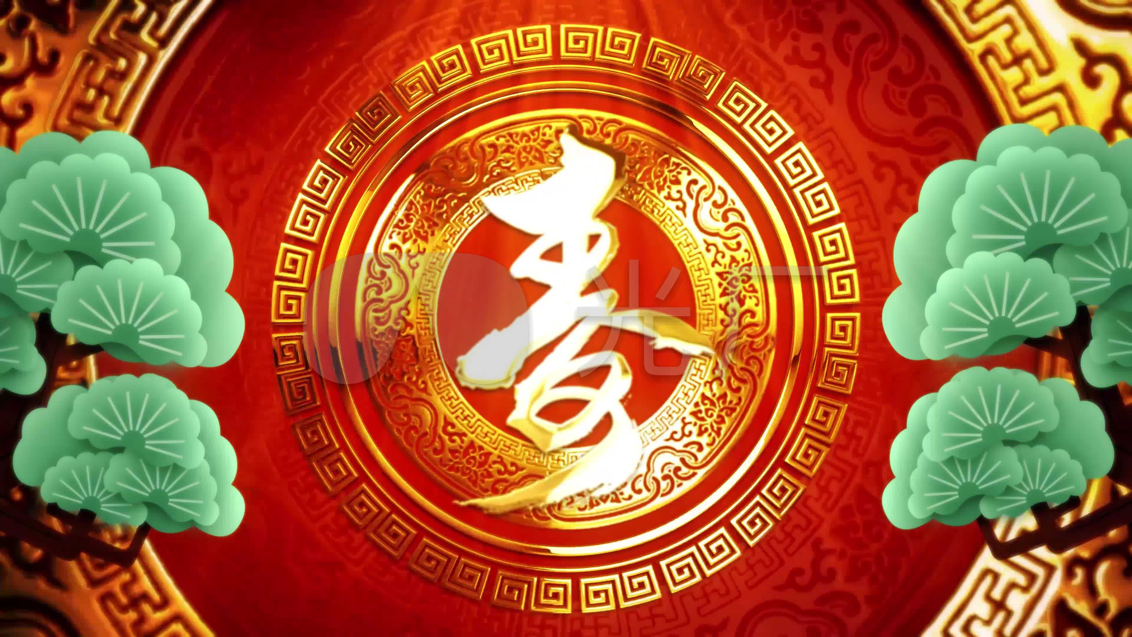 4k中国风喜庆祝寿背景视频