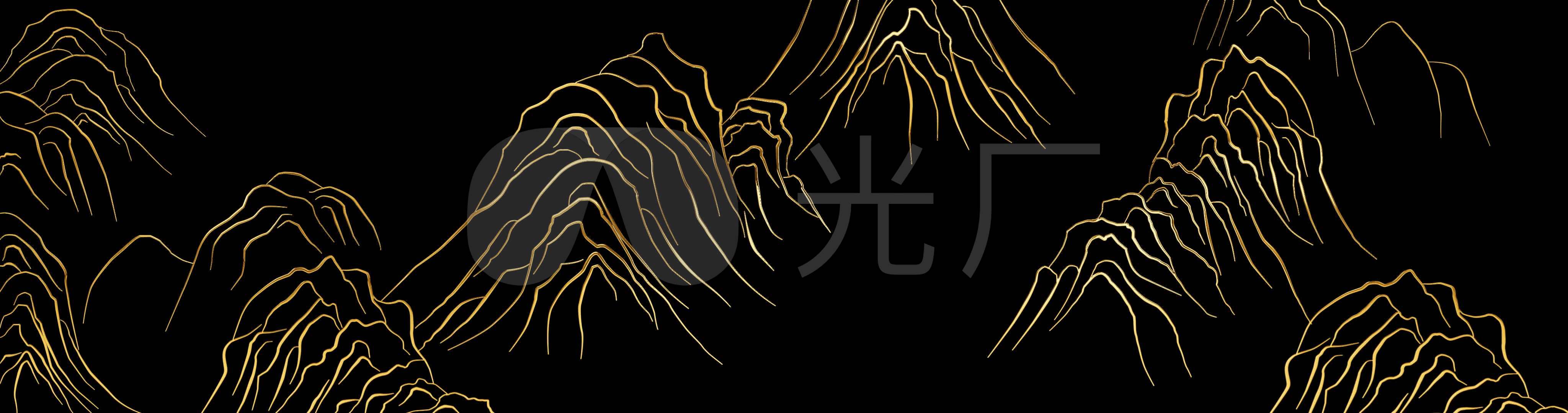 国风线条山体_4096x1080_高清视频素材下载(编号:4948251)_舞台背景