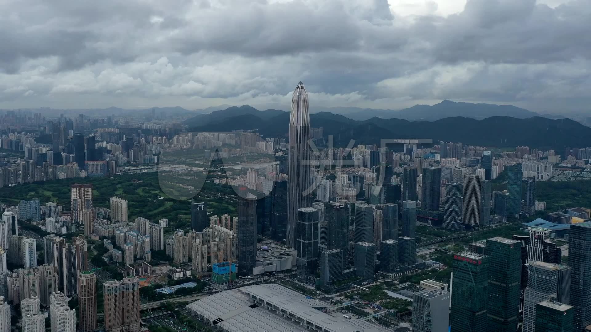 深圳4k高清cbd平安金融中心航拍全景