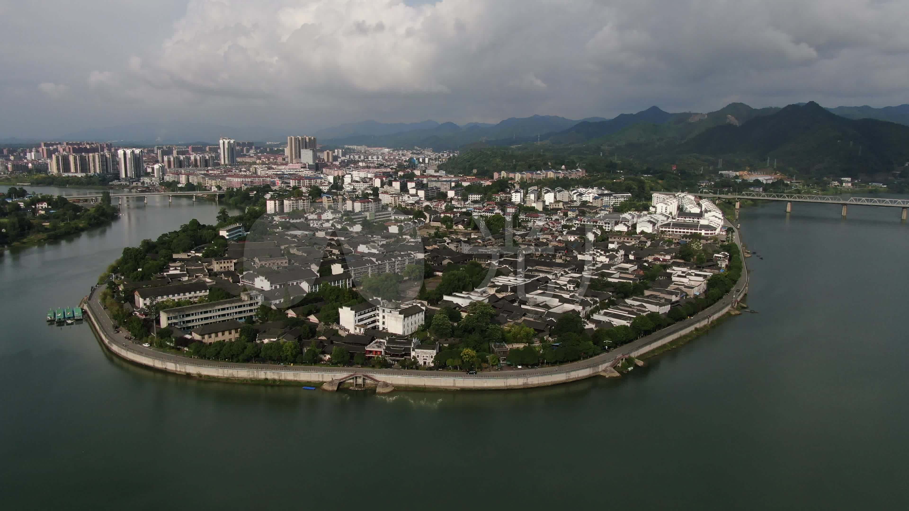 航拍湖南黔阳古城全景_3840x2160_高清视频素材下载(编号:4974418)