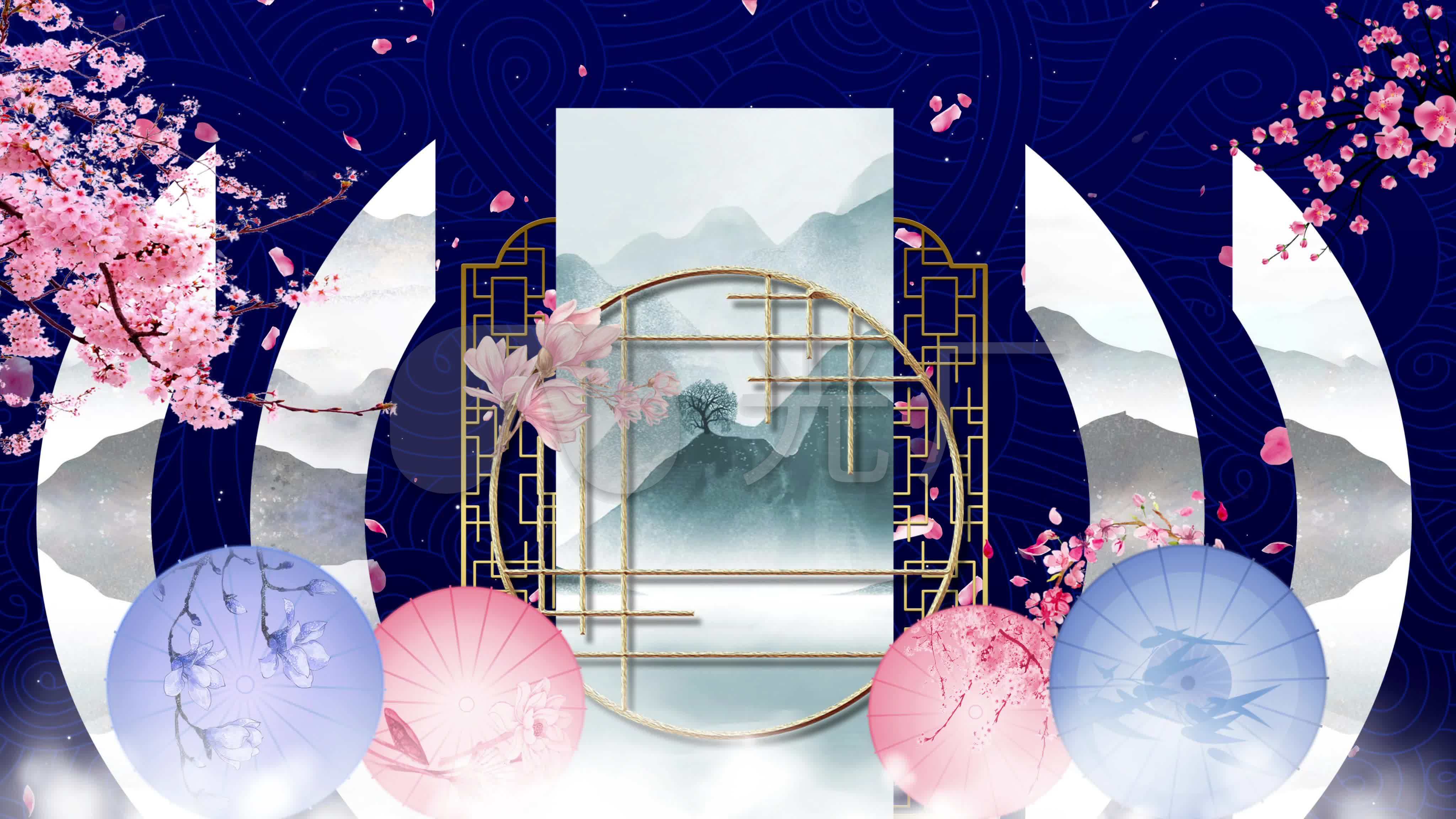4k中国风古典舞台循环_4096x2304_高清视频素材下载