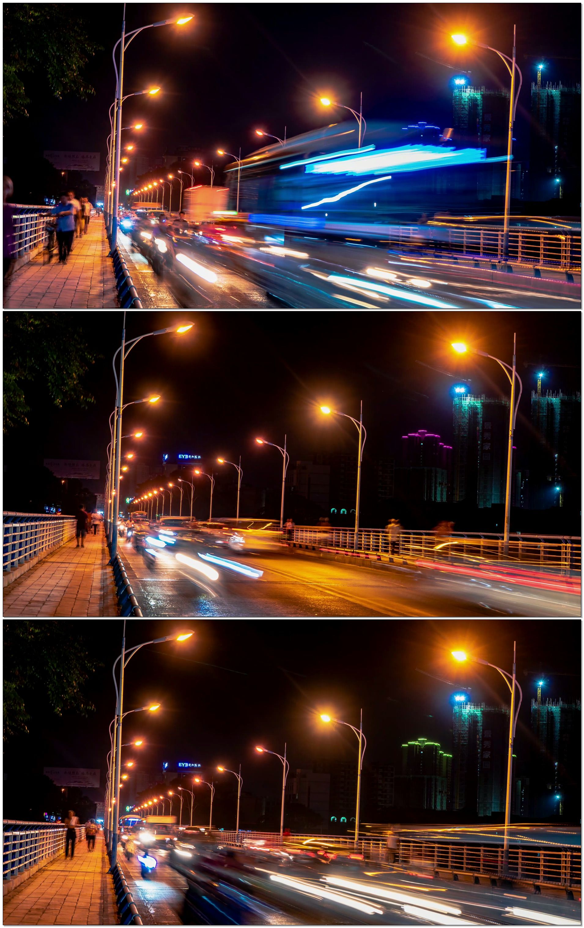 路灯 车流 延时摄影 桥 夜景 繁忙 匆忙 快节奏生活 街头 车轨