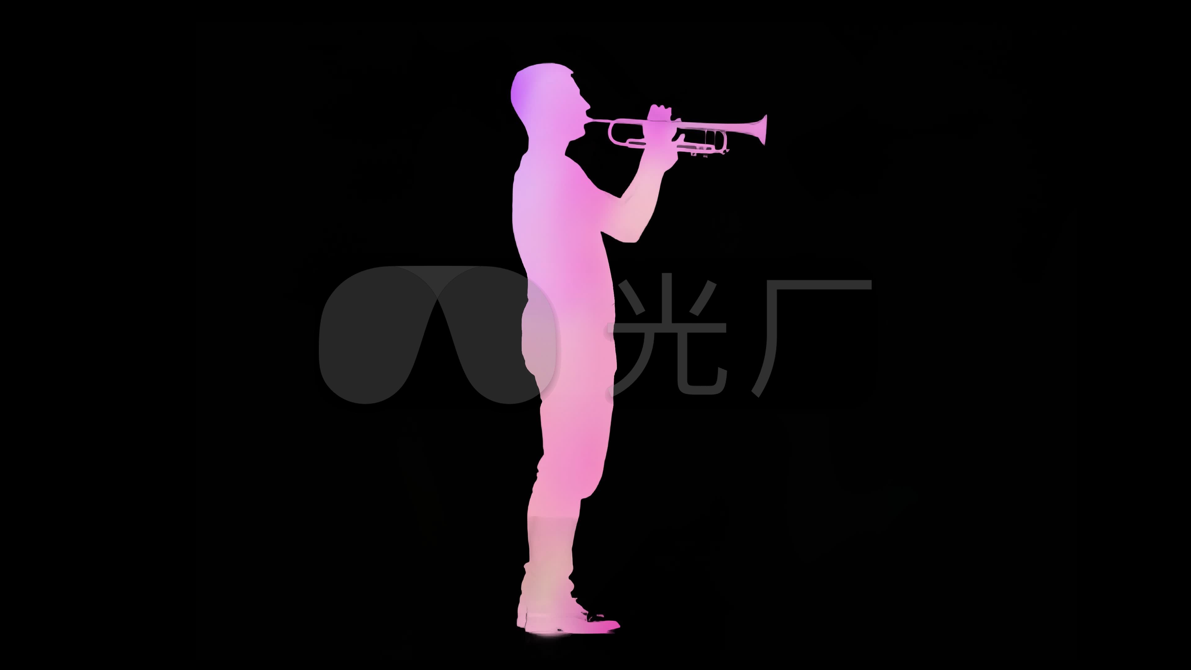 吹号演奏独奏剪影_3840x2160_高清视频素材下载(编号:4983310)_影视