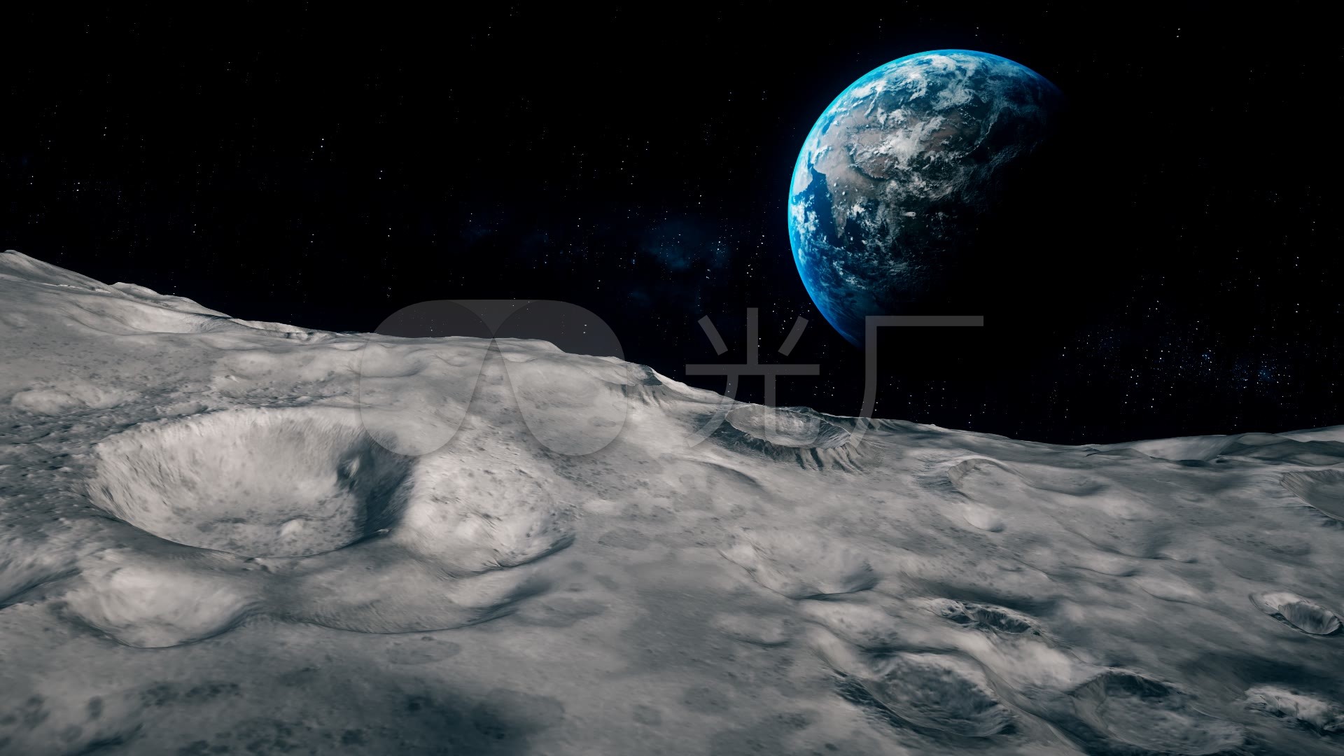月球表面看地球_1920x1080_高清视频素材下载(编号:)