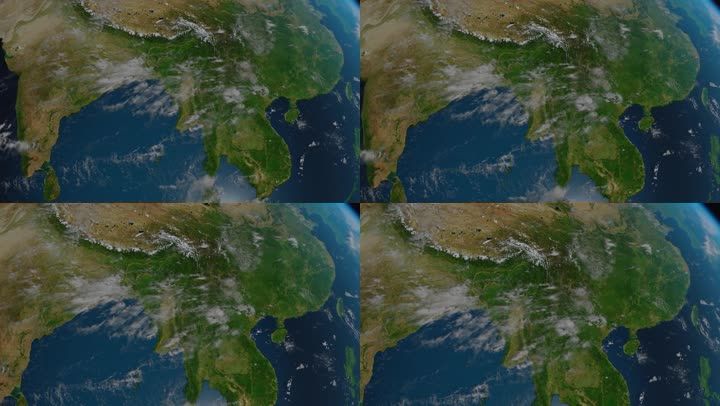 卫星俯瞰地球中国地图_1920x1080_高清视频素材下载