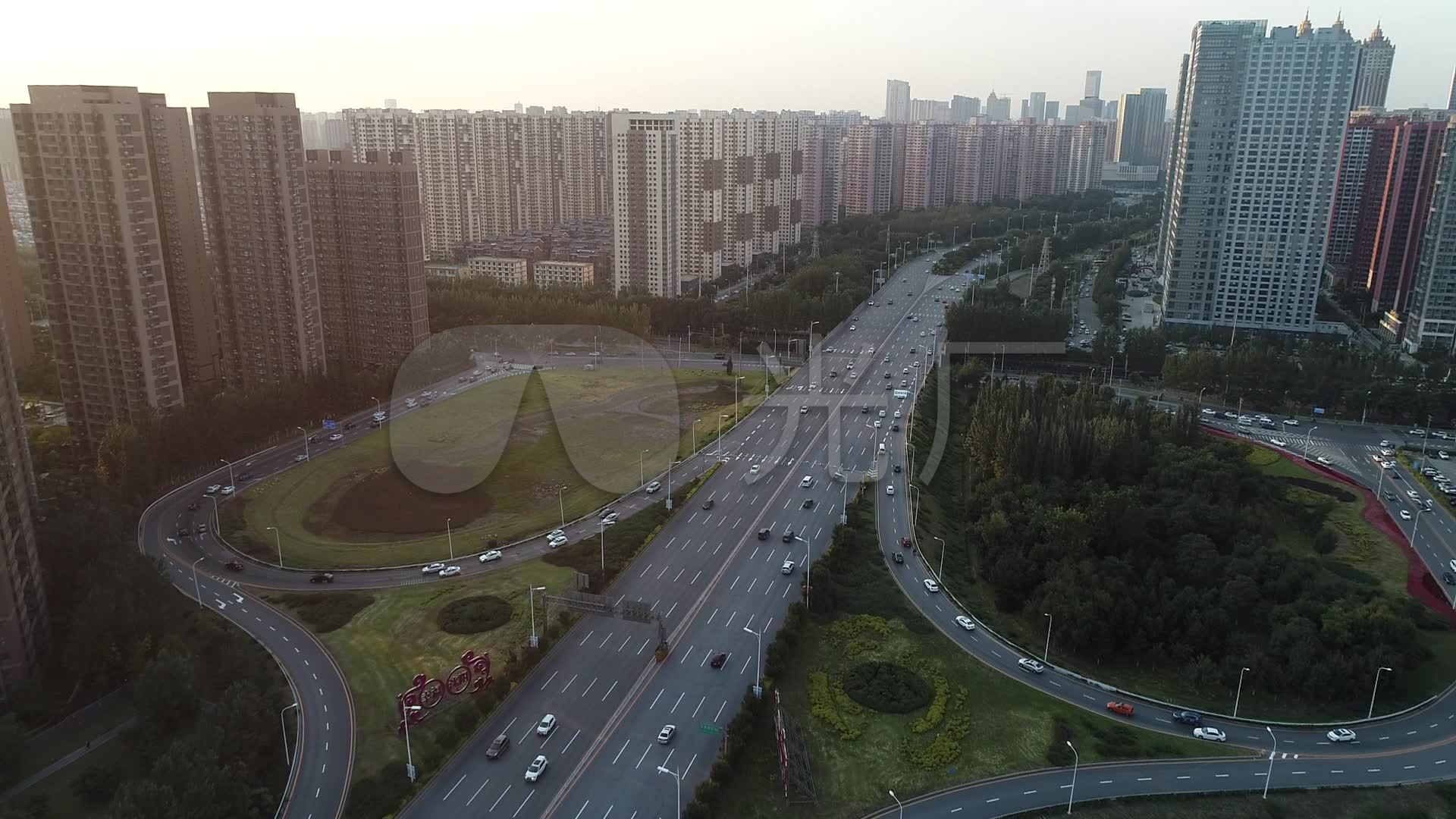 航拍沈阳青年大街