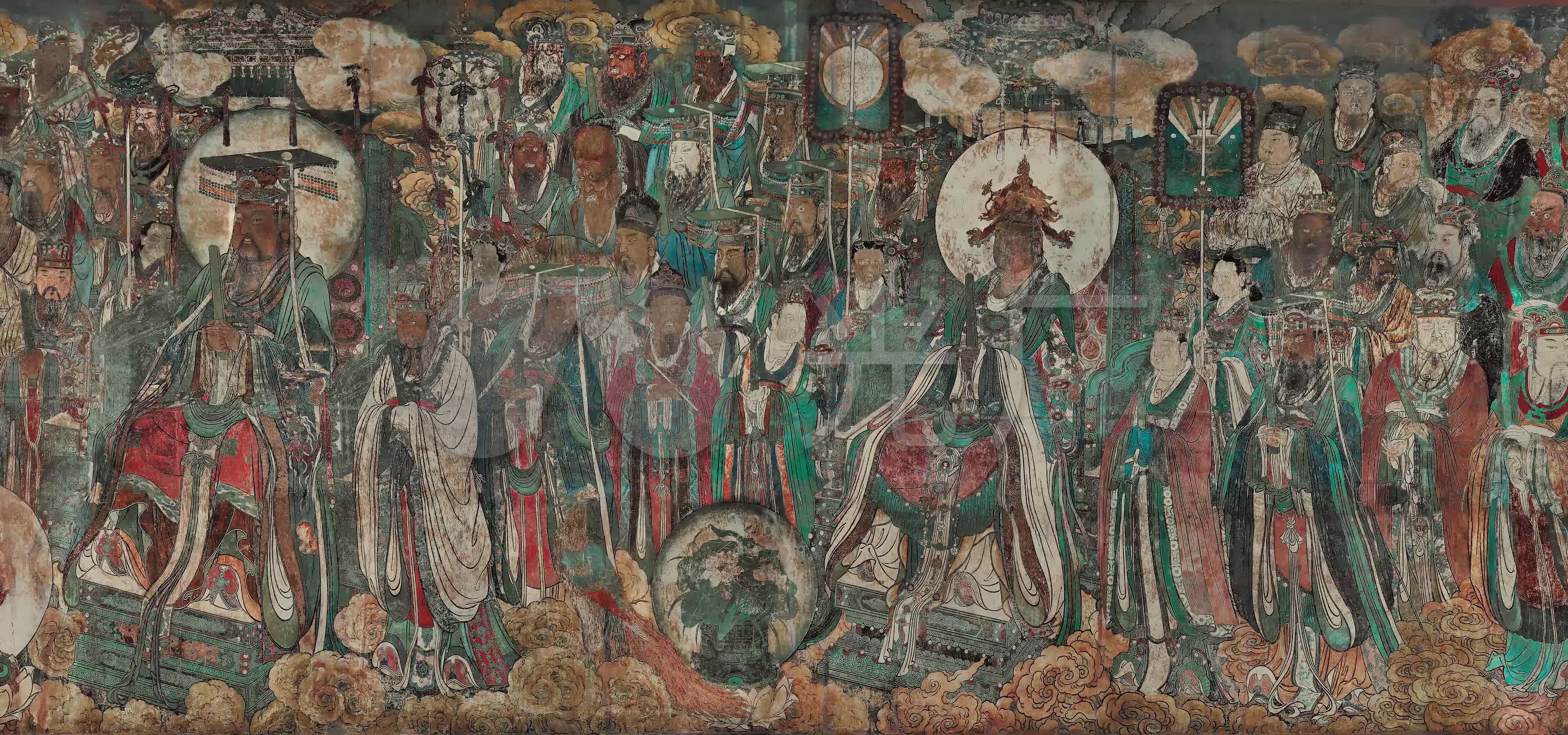 4k永乐宫壁画三清殿壁画朝元图1_4096x1920_高清视频