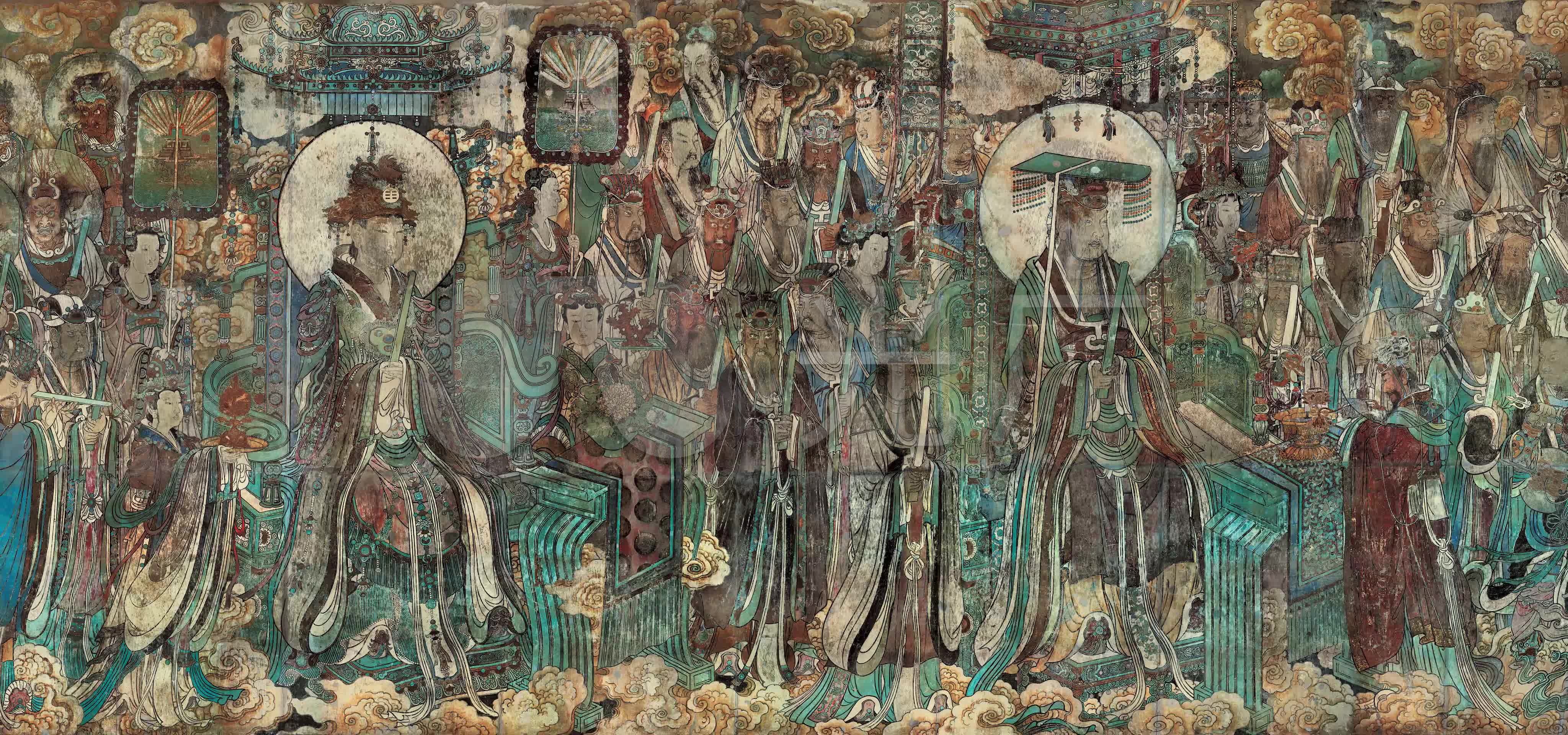 4k永乐宫壁画三清殿壁画朝元图2_4096x1920_高清视频