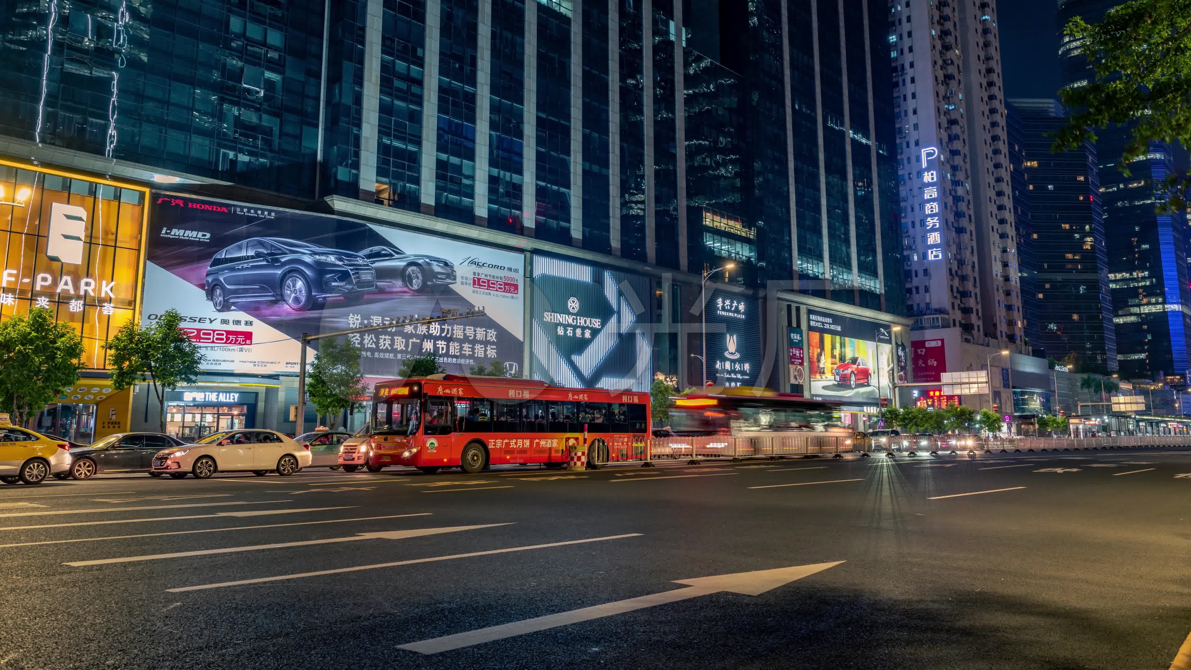 正版素材广州天河路夜景