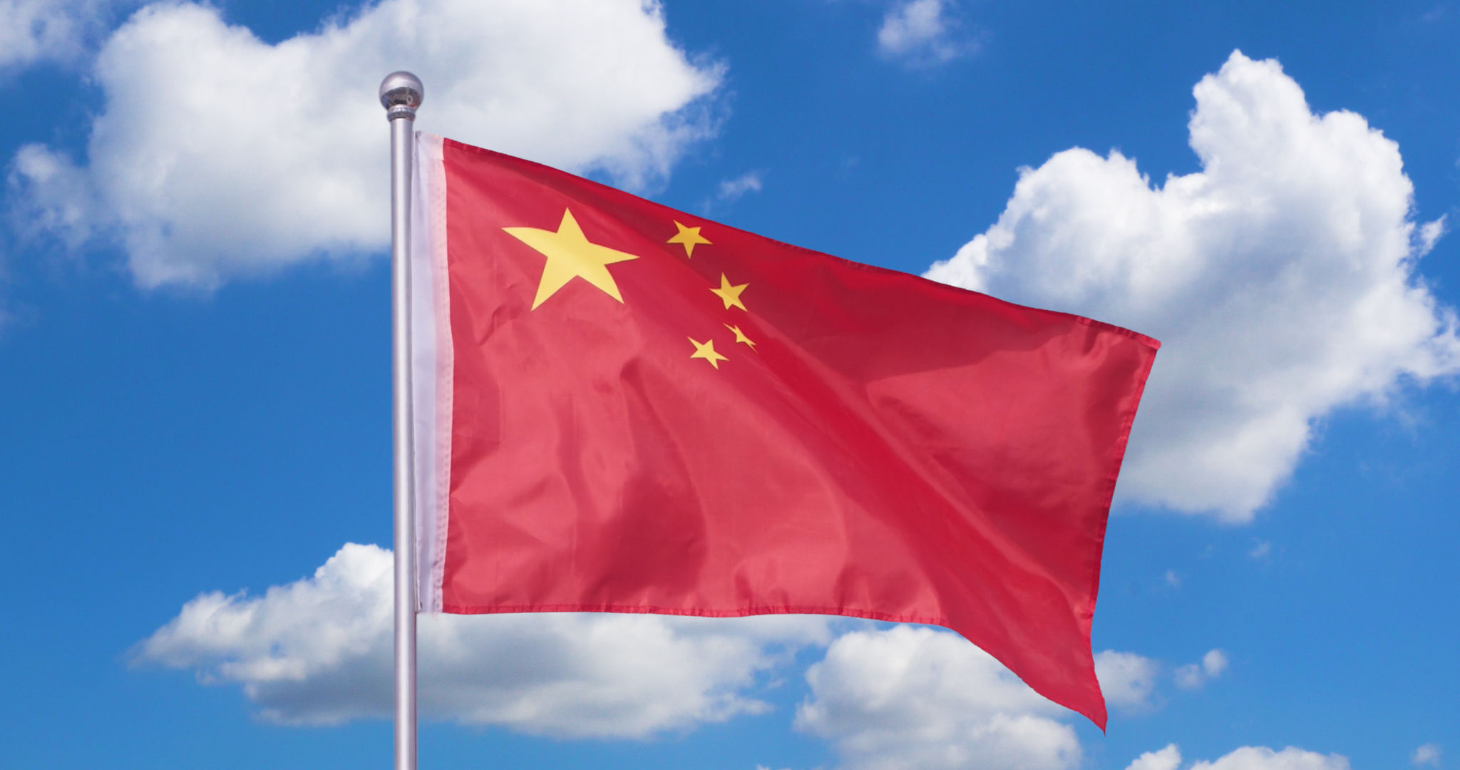 2k升格实拍五星红旗国旗迎风飘扬实拍素材