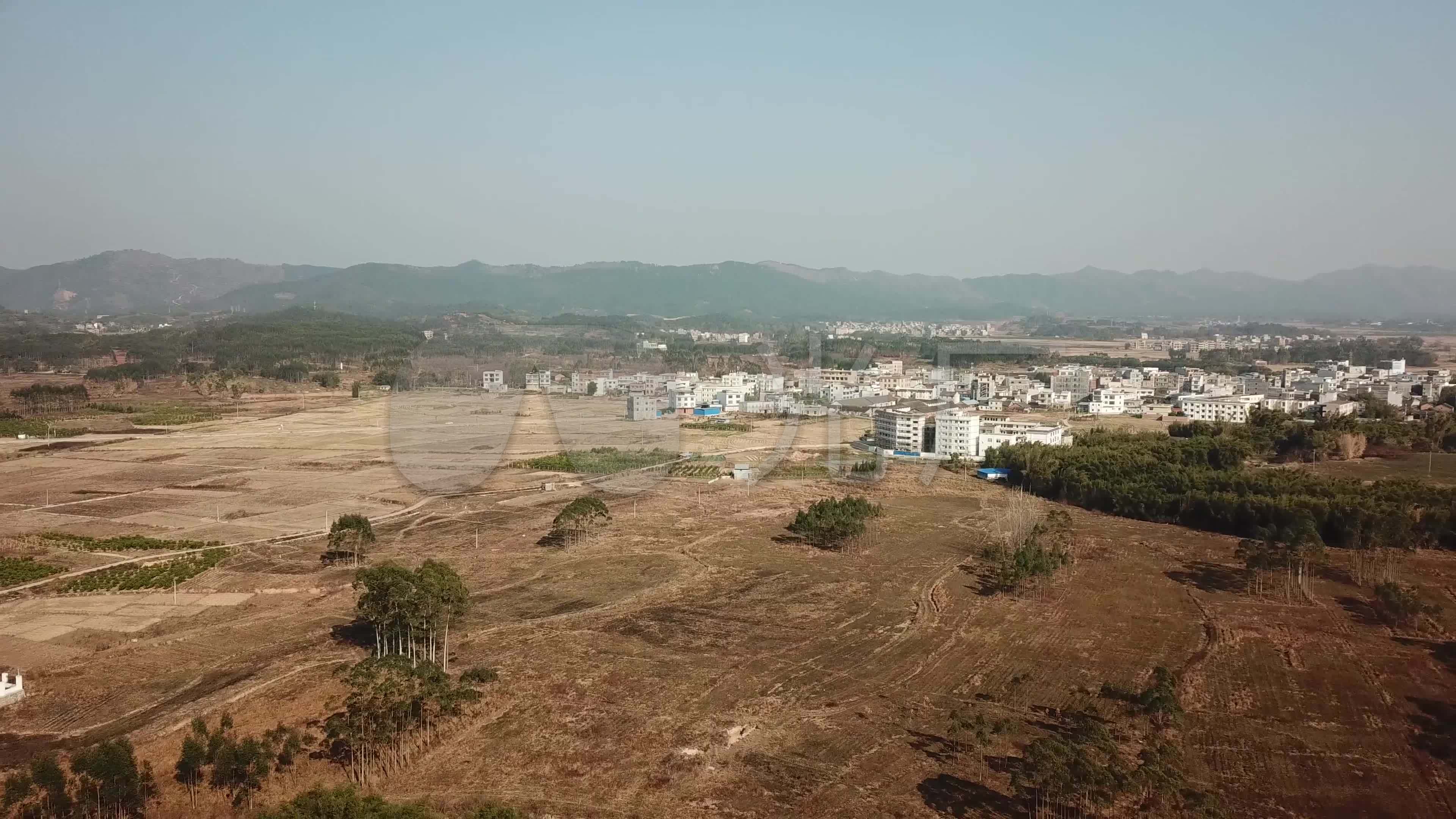 广西钟山县回龙镇航拍冬天广西村镇航拍广西_3840x2160_高清视频素材