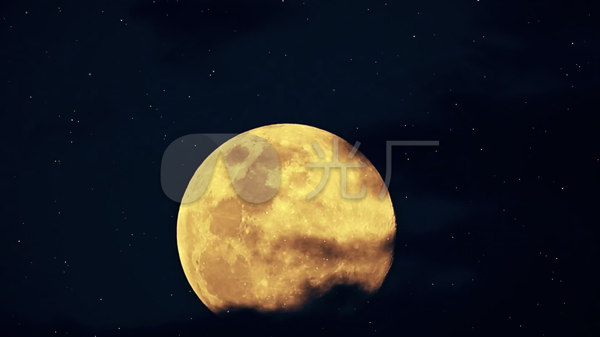 【hd天空】超级月亮升起唯美星空月圆中秋