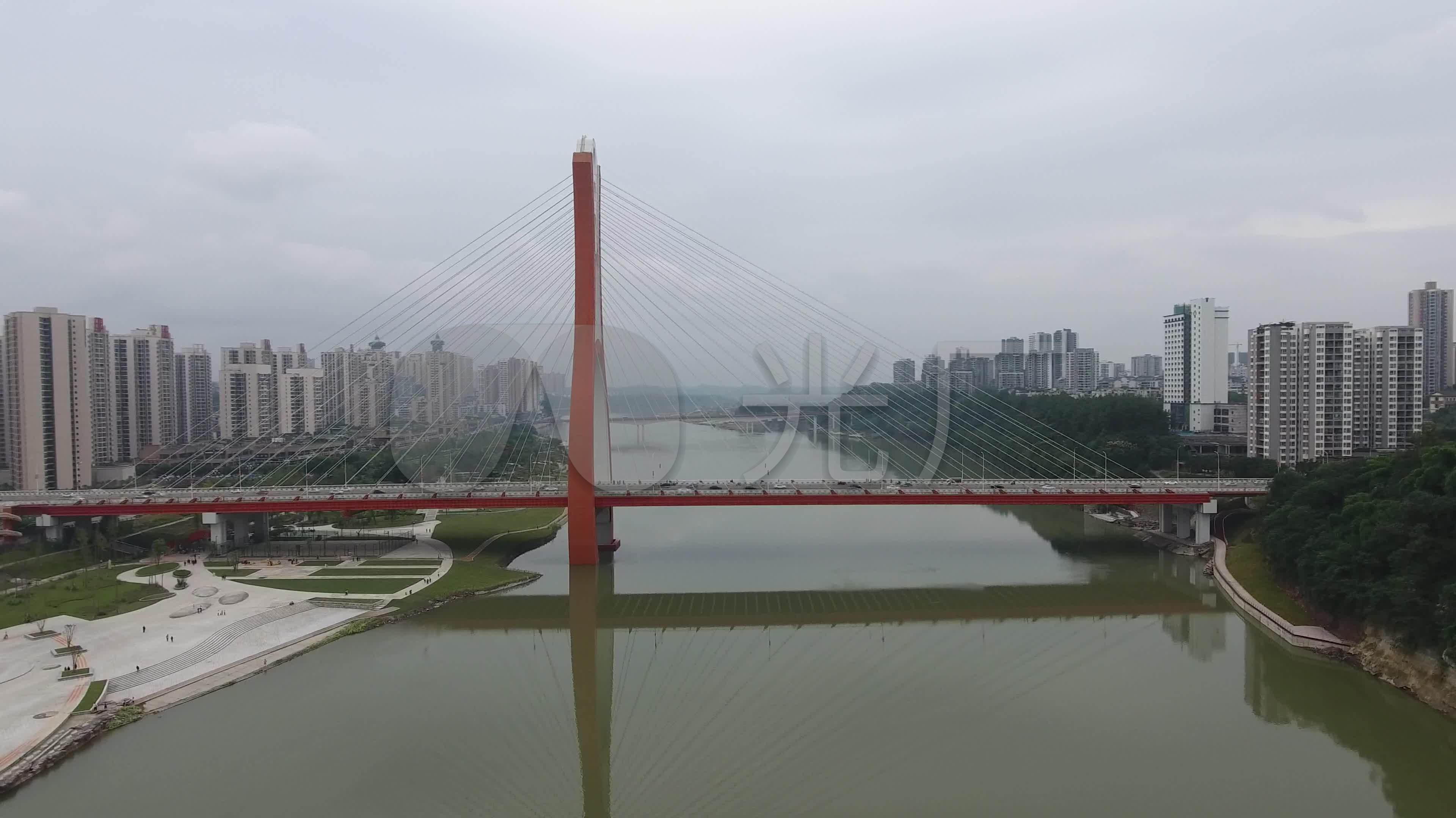 航拍潼南县涪江大桥_3840x2160_高清视频素材下载(编号:5029233)_实拍