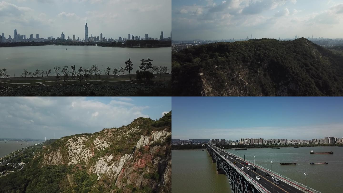 幕府山 玄武湖 紫金山 情侣园 紫峰等南京风景名胜航拍画面
