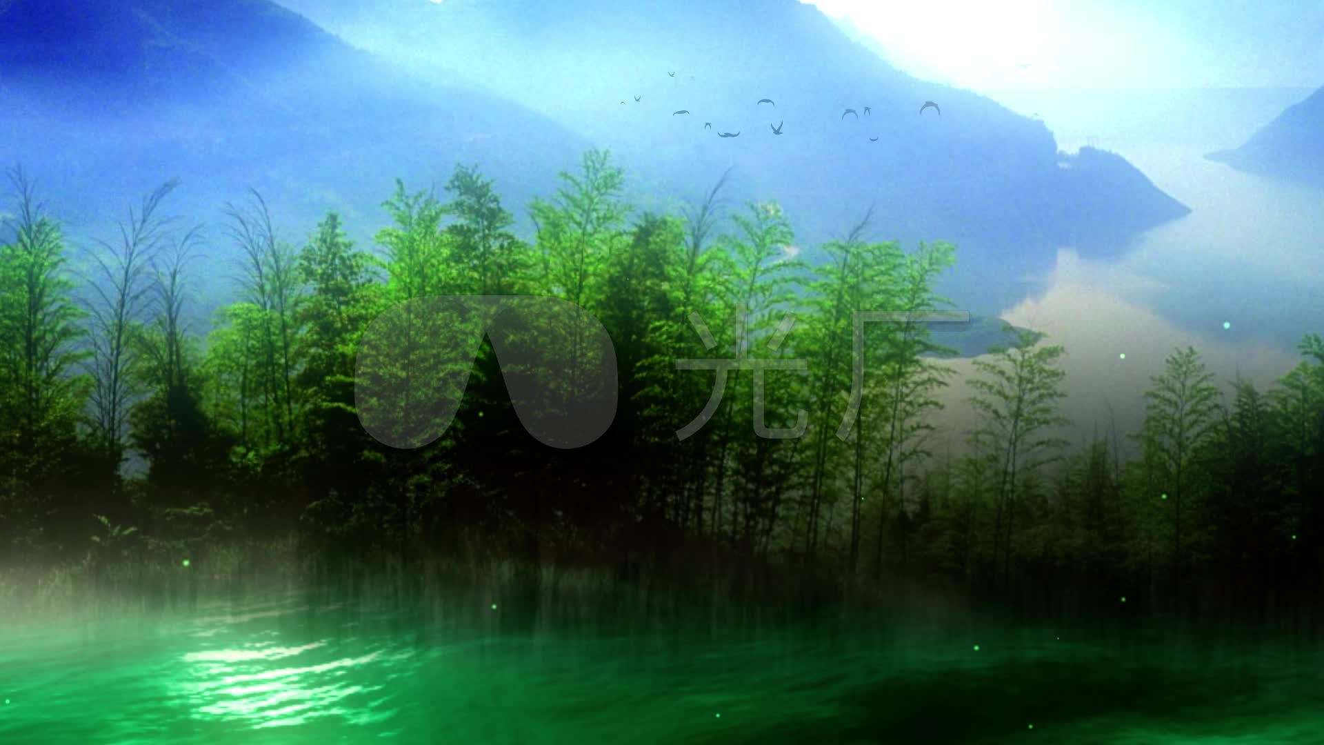 竹林意境山水风景画动态背景
