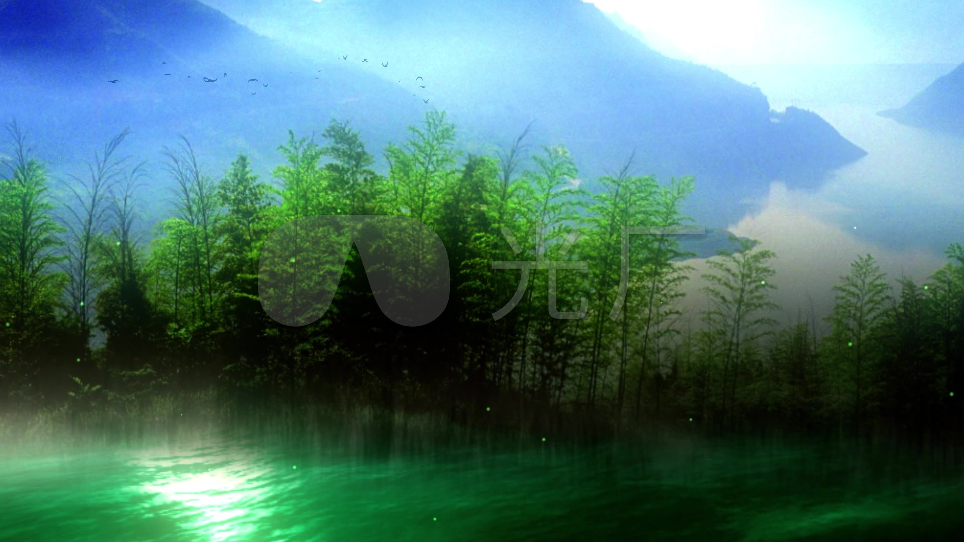 竹林意境山水风景画动态背景