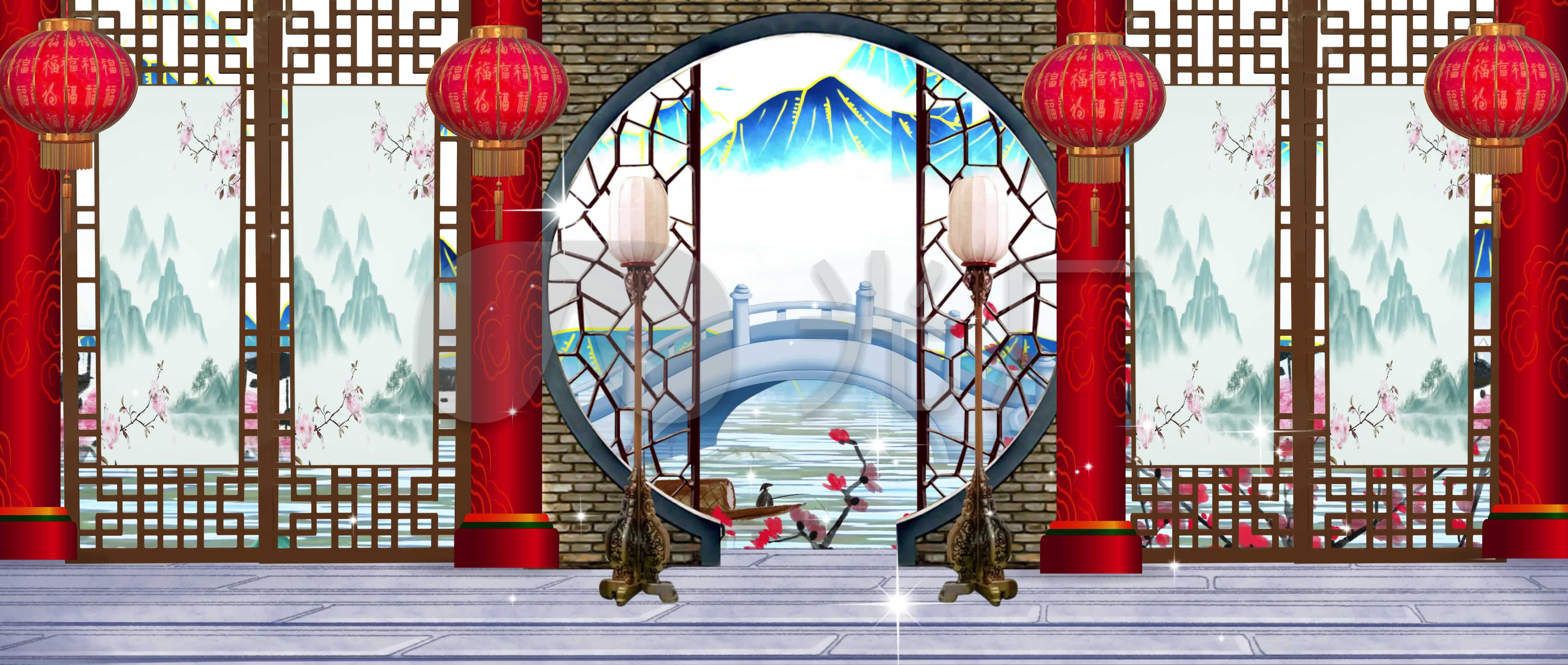 宽屏戏曲小品古风大厅舞台背景1