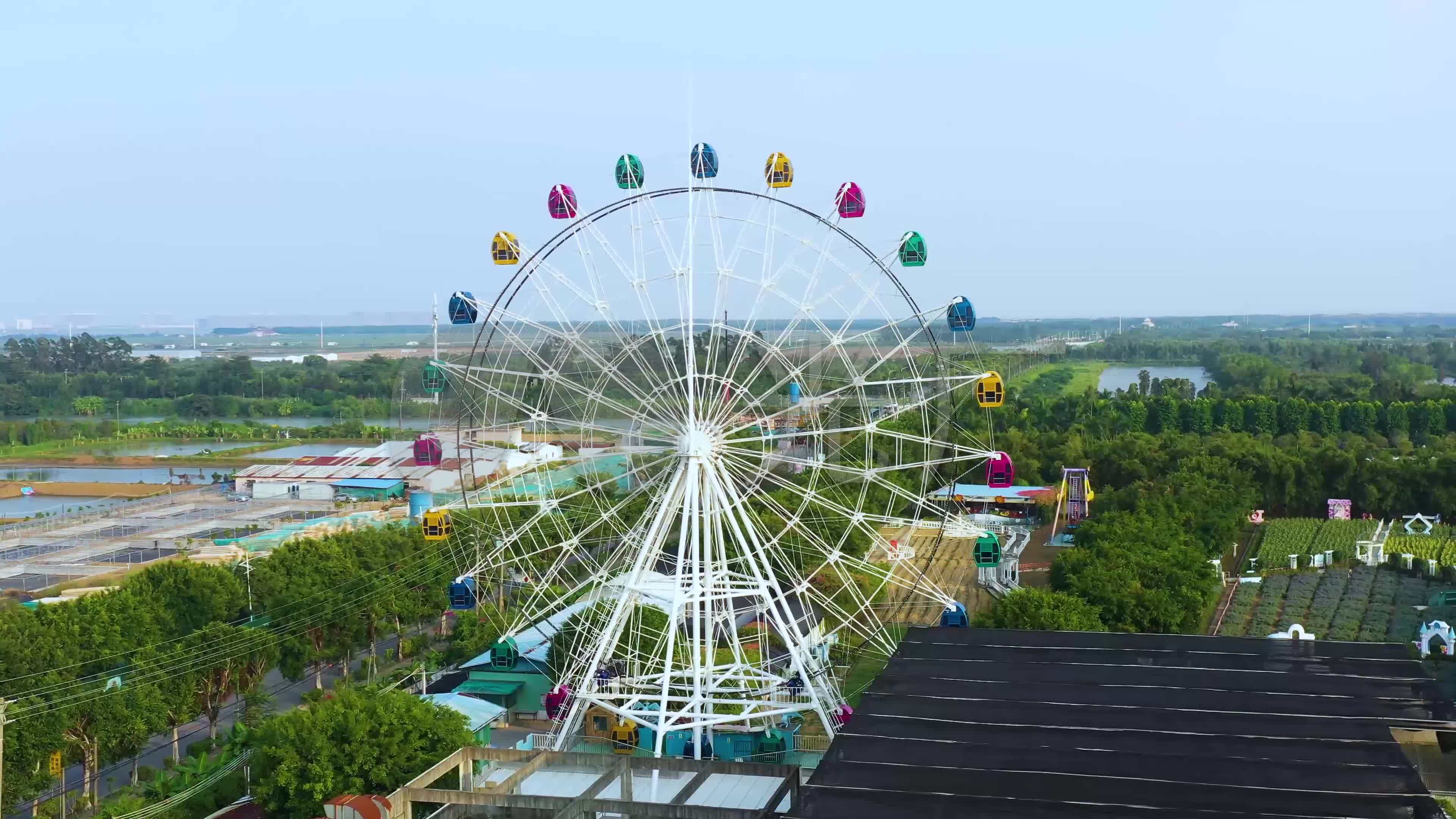 广州旅游百万葵园花之恋酒店摩天轮4k-3_3840x2160_高清视频素材下载
