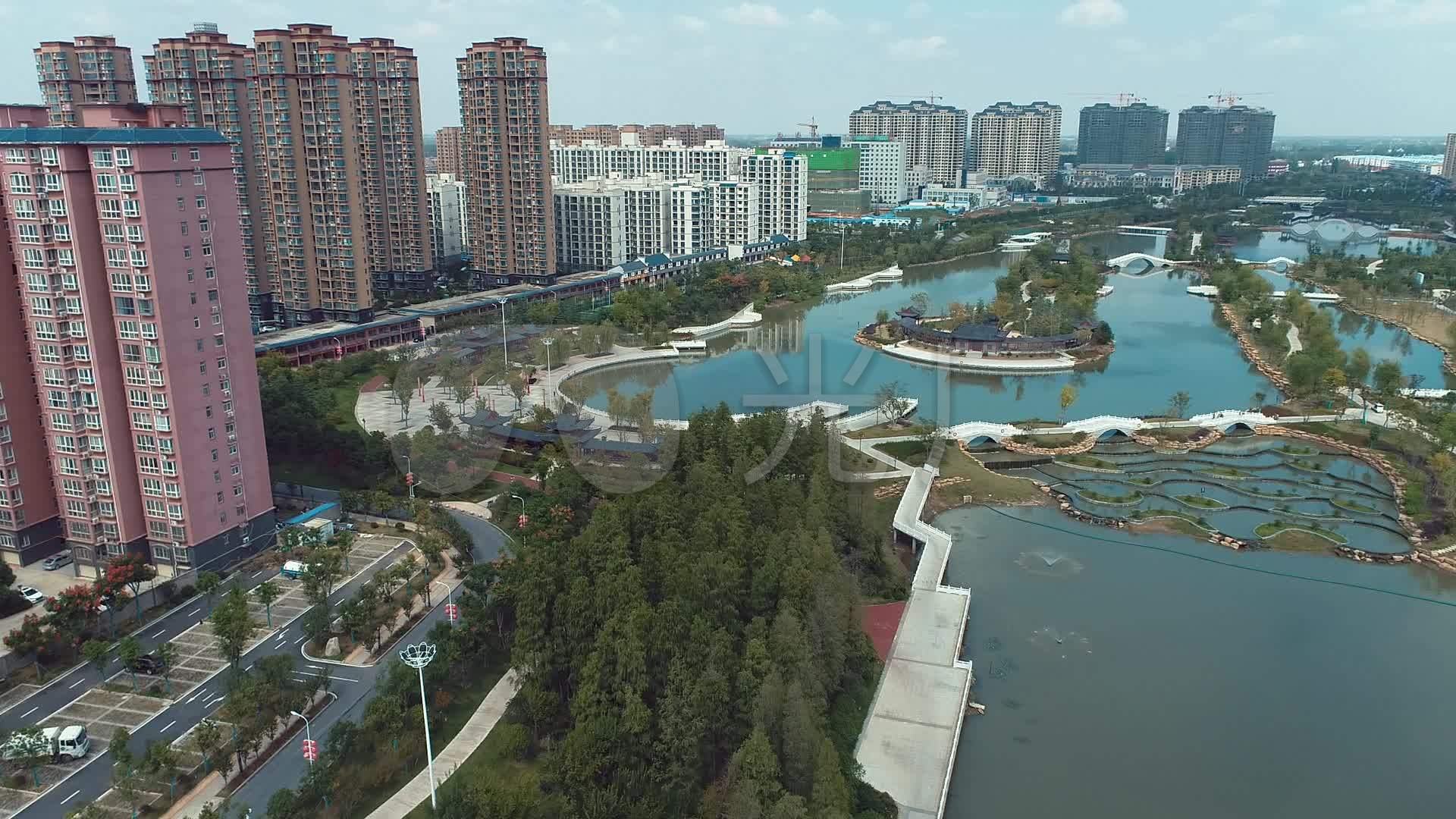 息县龙湖公园走廊_1920x1080_高清视频素材下载(编号