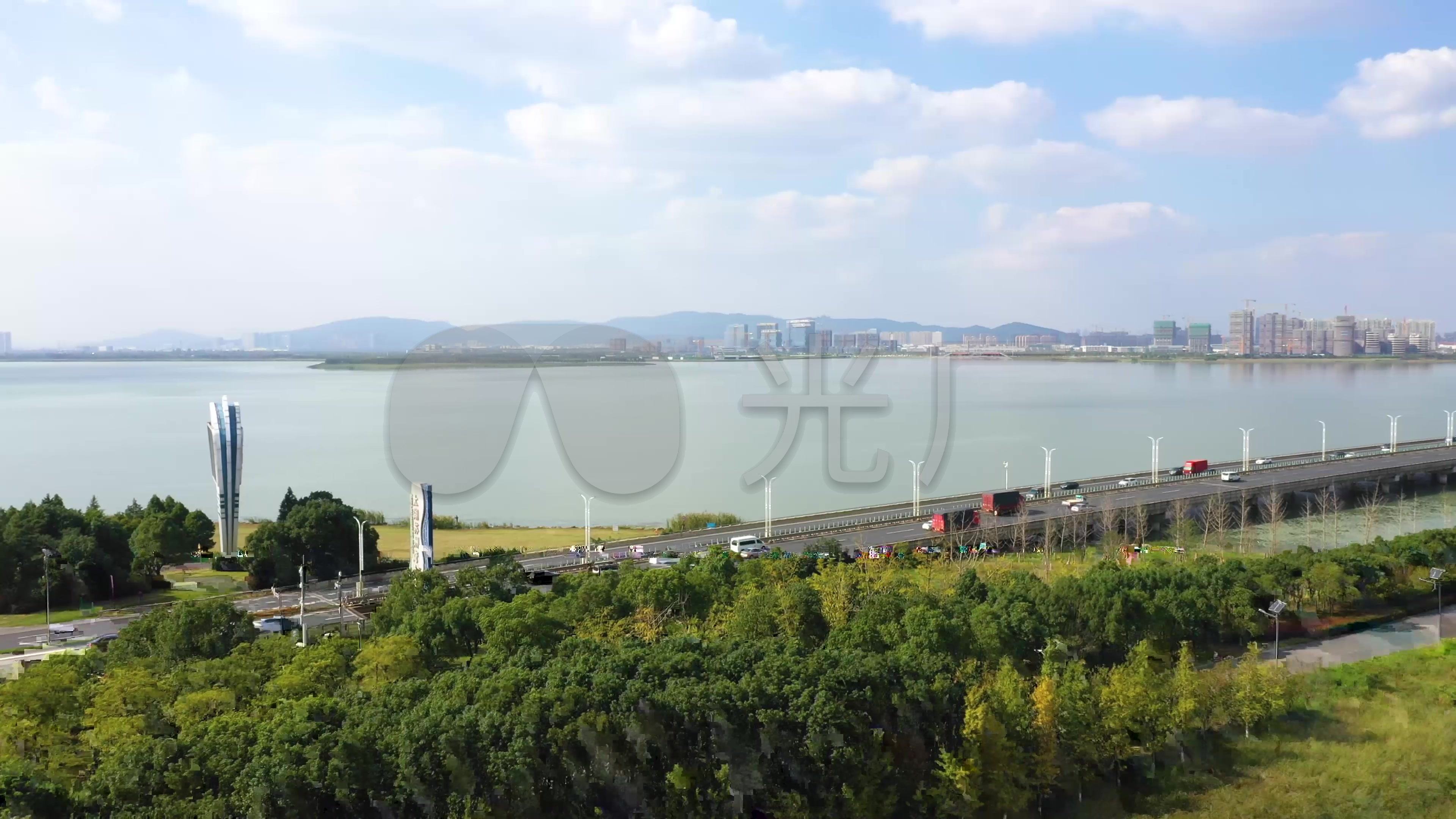 太湖苏州湾大桥航拍4k