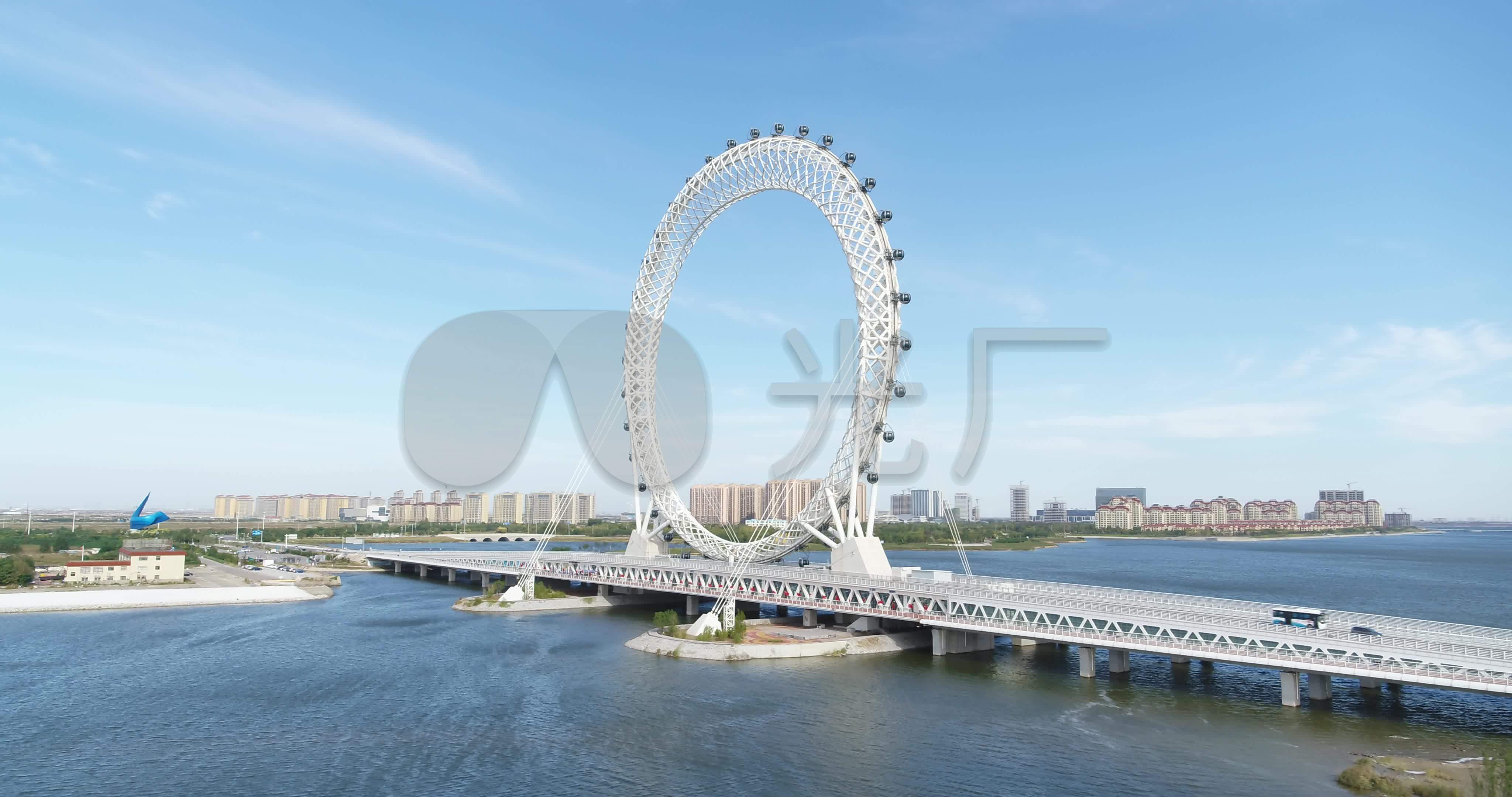 潍坊滨海摩天轮航拍_4096x2160_高清视频素材下载(:)