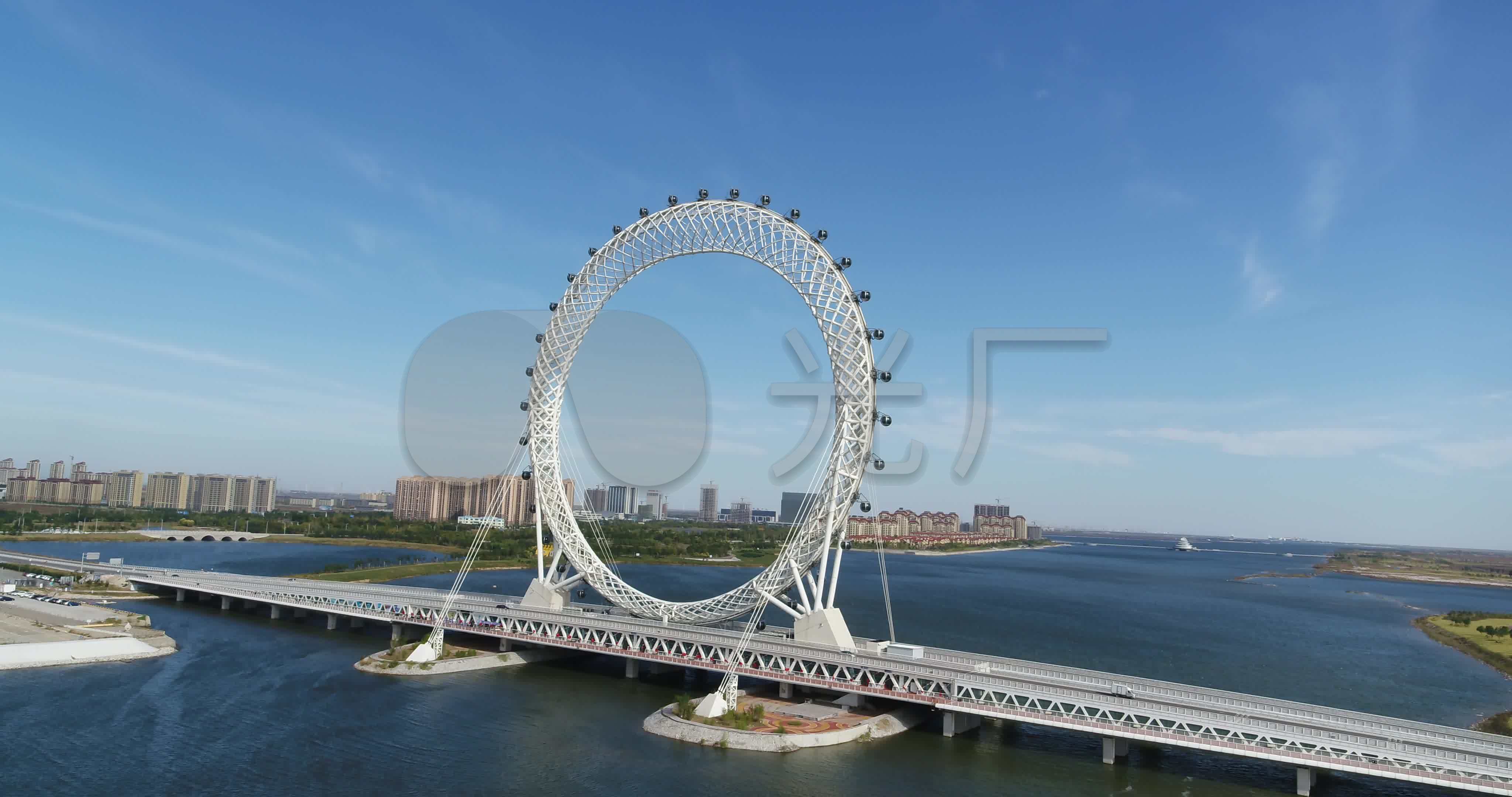 潍坊滨海摩天轮航拍_4096x2160_高清视频素材下载(:)