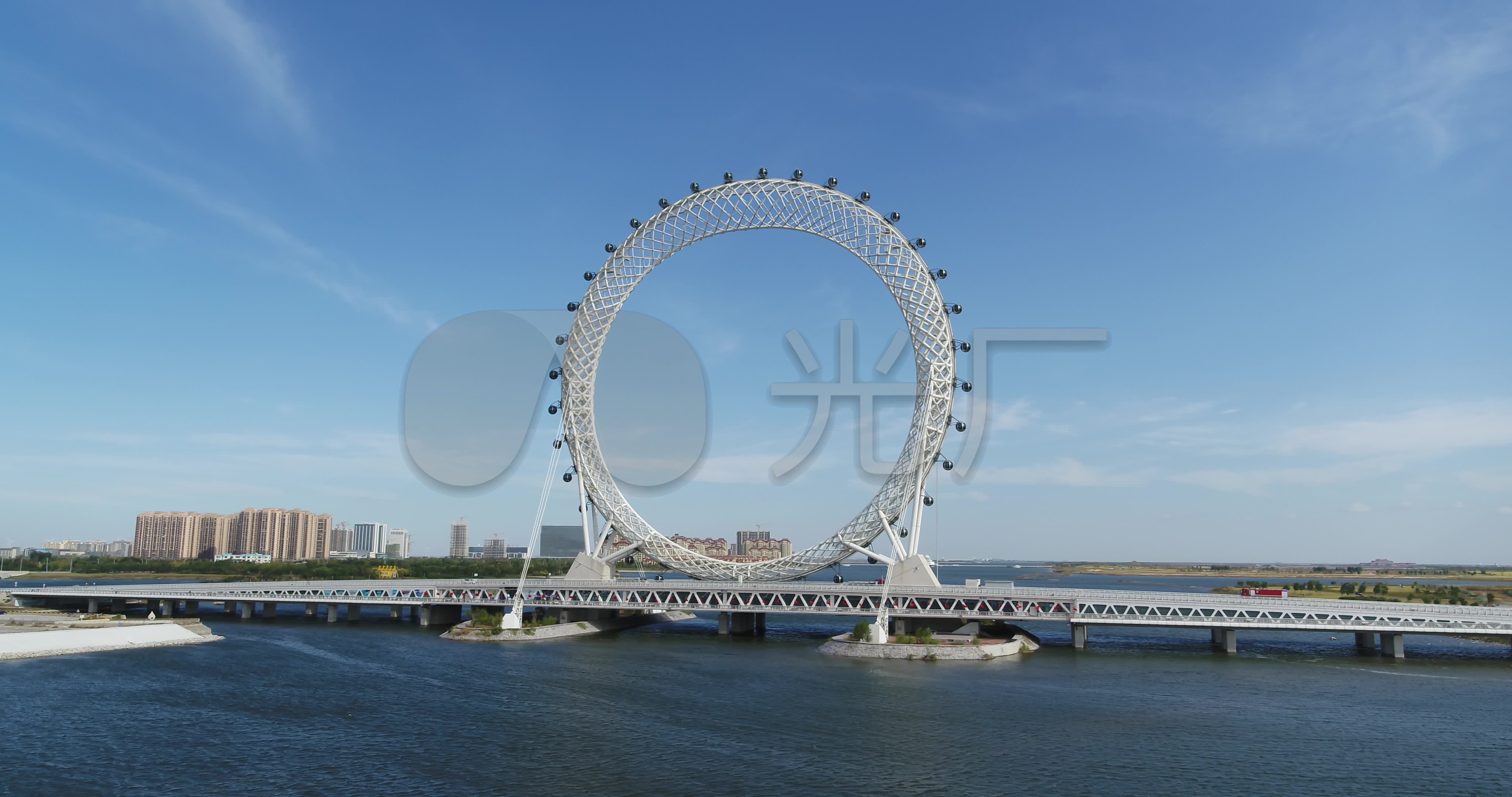 潍坊滨海摩天轮航拍_4096x2160_高清视频素材下载(:)