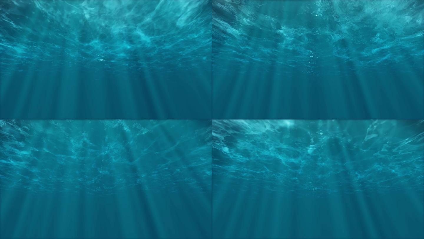 海面下 水下 水下碧波 水面光影 水下光线 阳光射线 海底 深海透光