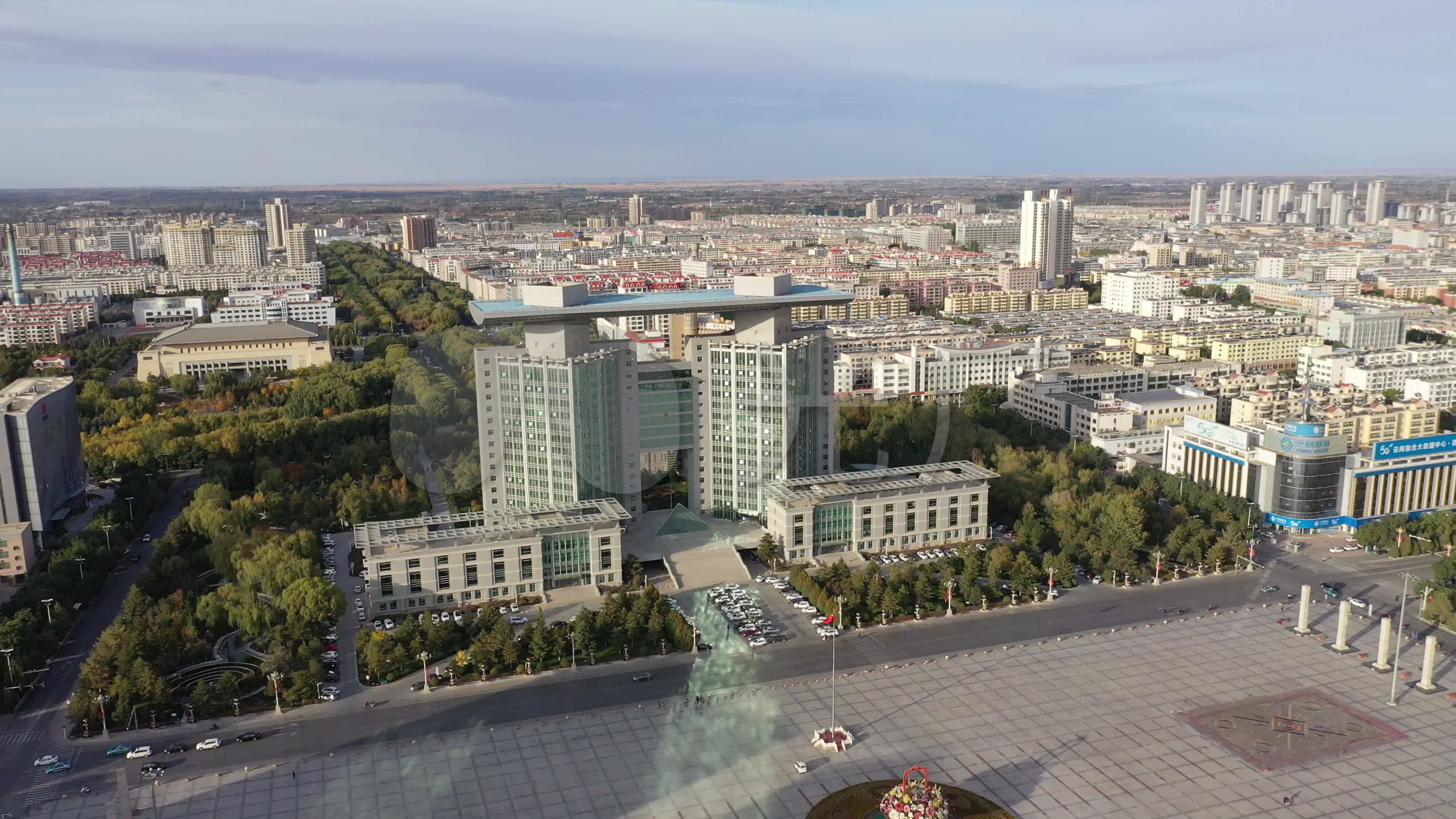 酒泉市政大楼_3840x2160_高清视频素材下载(编号:)