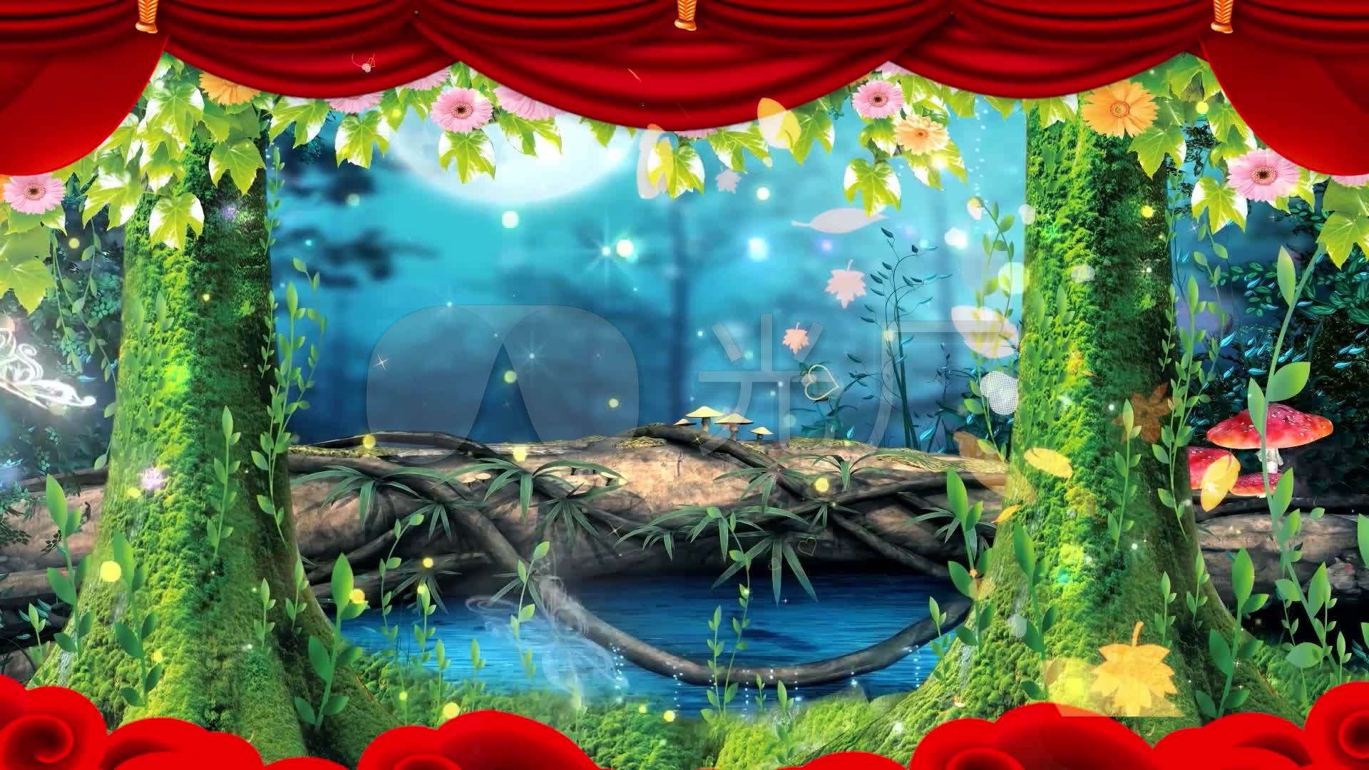 儿童舞台童话课本剧森林爷爷背景视频_1920x1080_高清