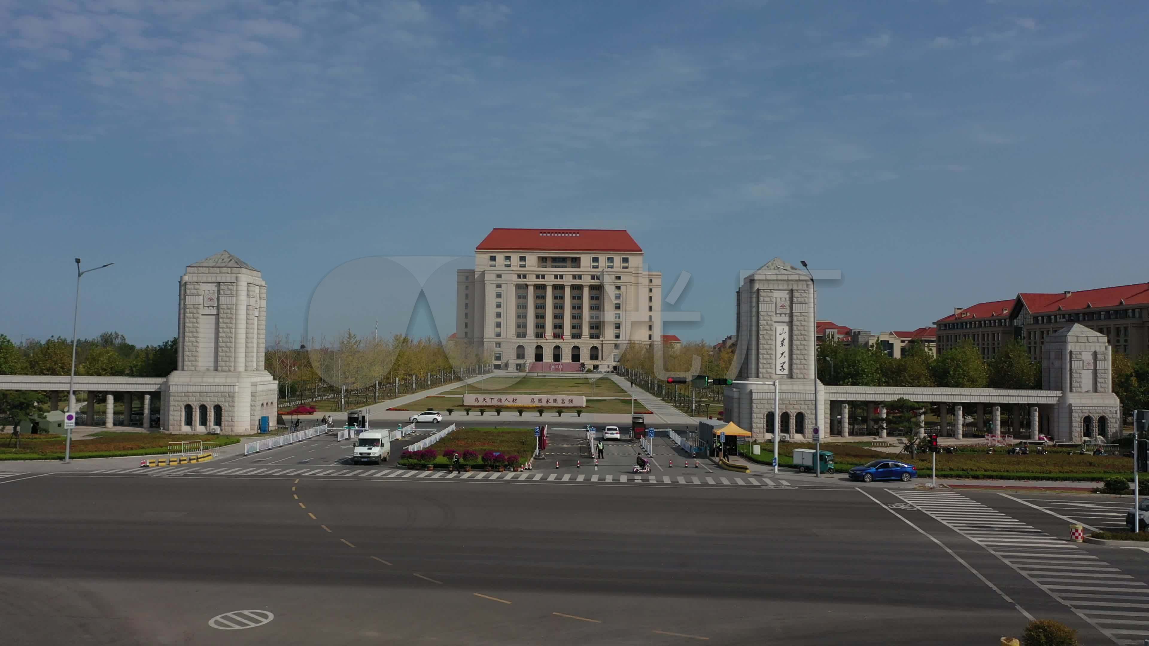 山东大学青岛校区_3840x2160_高清视频素材下载(编号